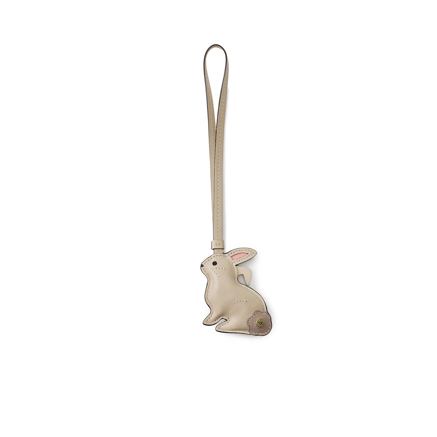 Animal Rabbit Charm Bag Shrink Leather (Ivory)