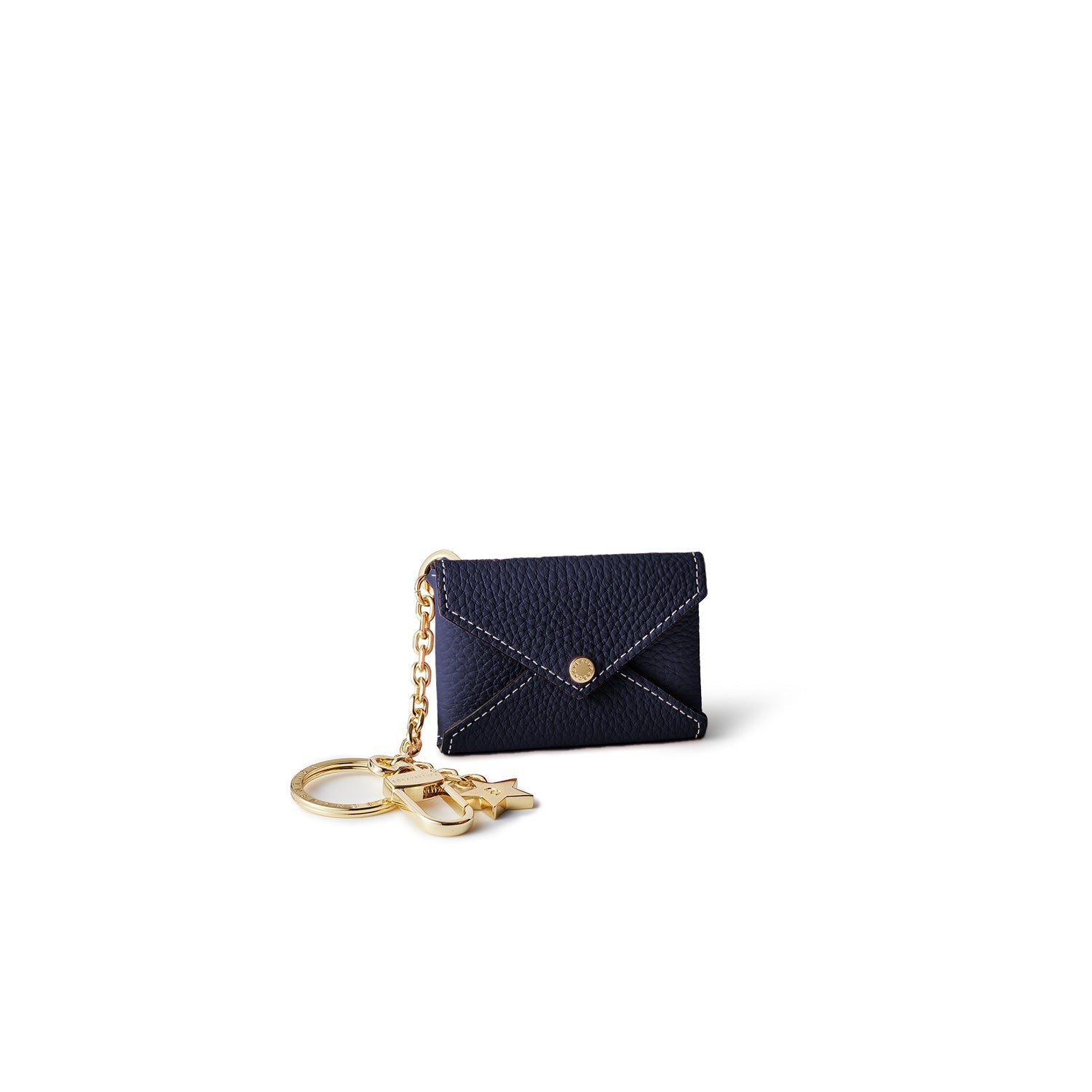 Star Key Holder Shrink Leather (Navy)