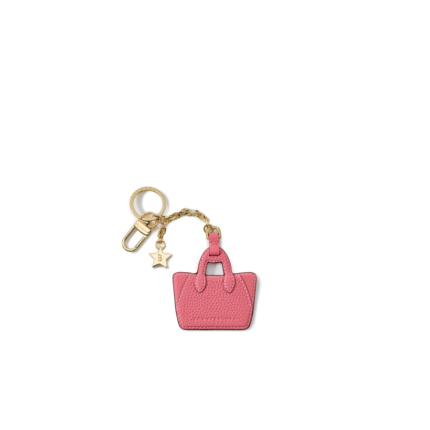 Leather Mia Tote Bag Key Holder Shrink Leather (Azalee Pink × Greige)