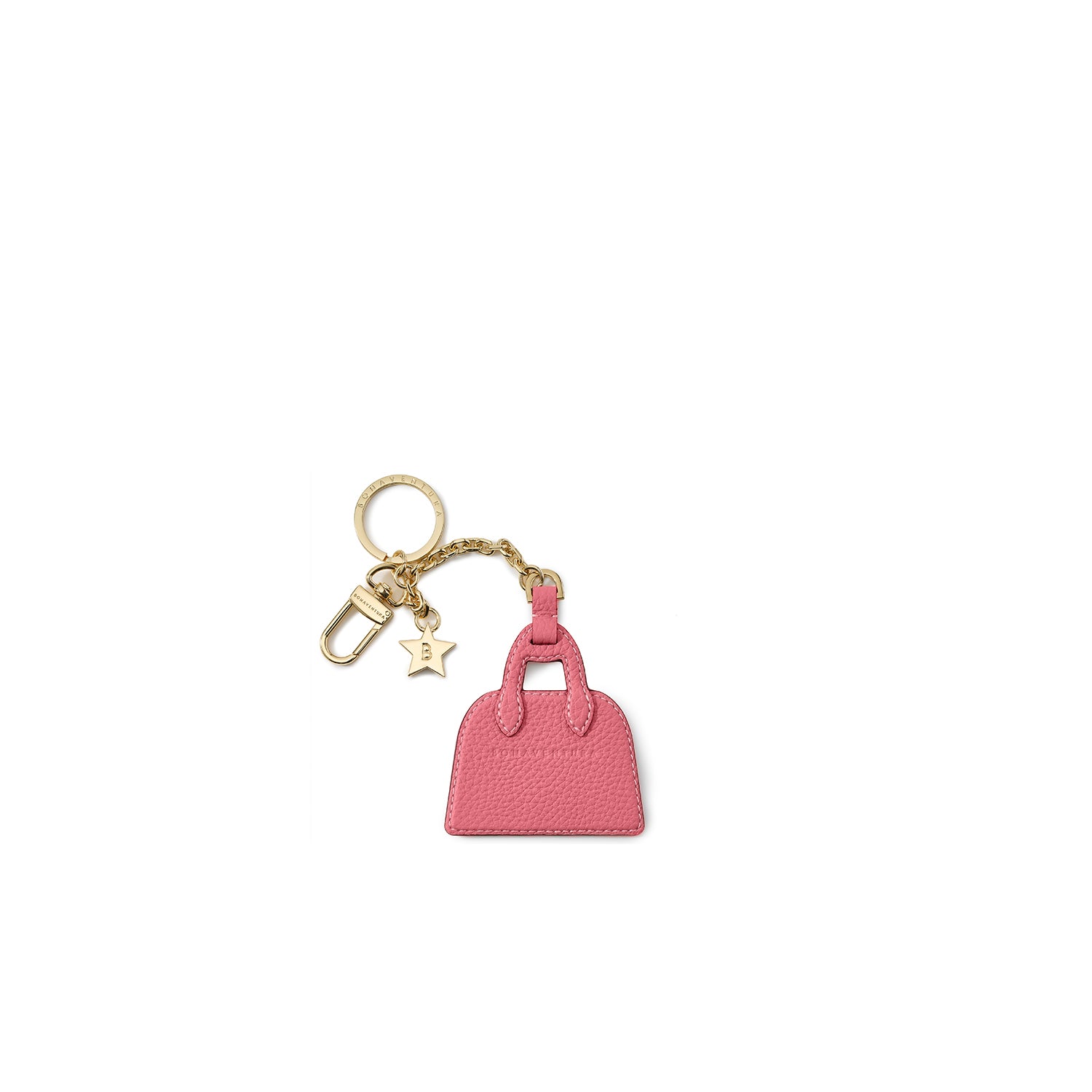 Leather Emma Bag Key Holder Shrink Leather (Azalee Pink × Greige)