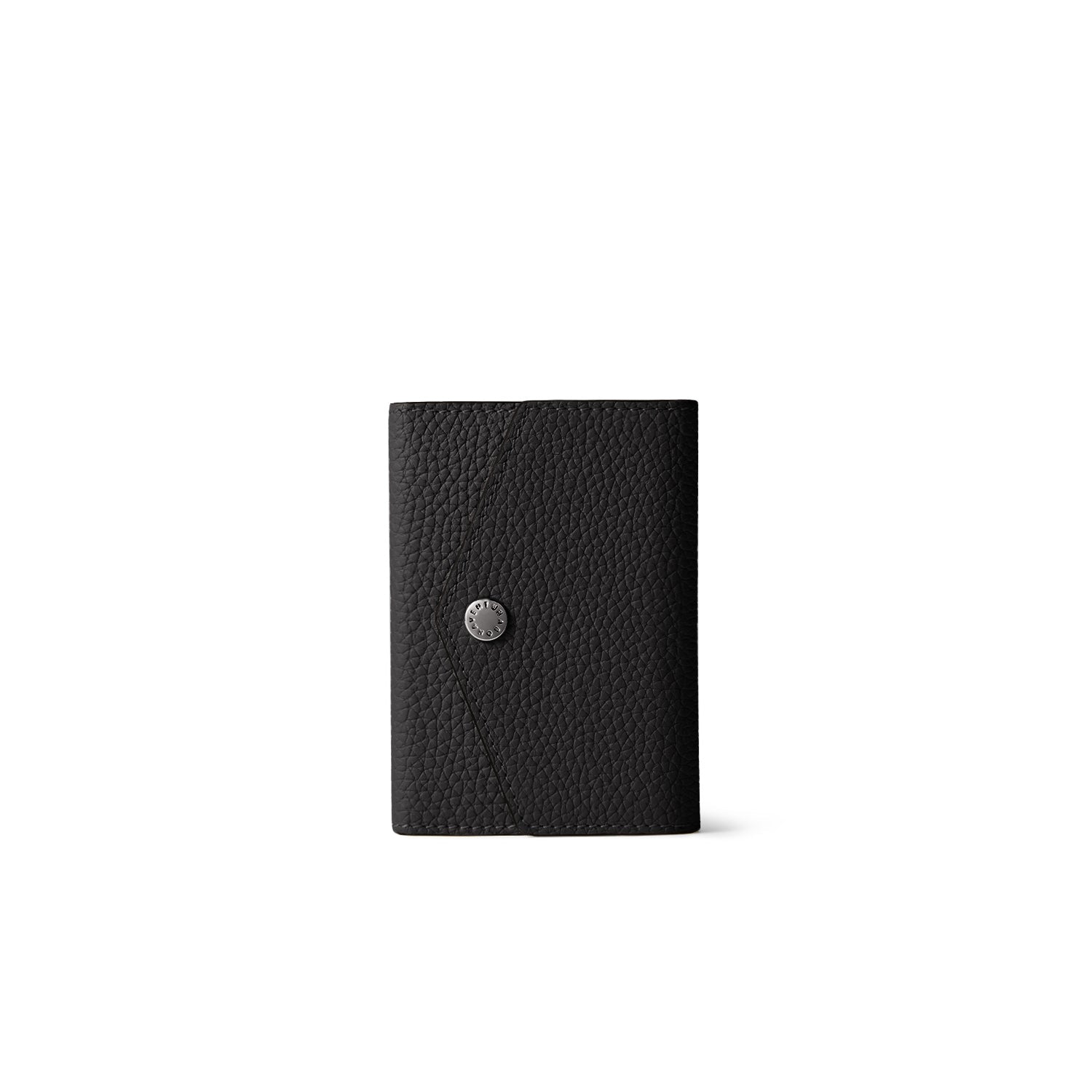 iPhone Back Cover Case with Snap Button Closure Mirror Pouch Shrink Leather (Black)