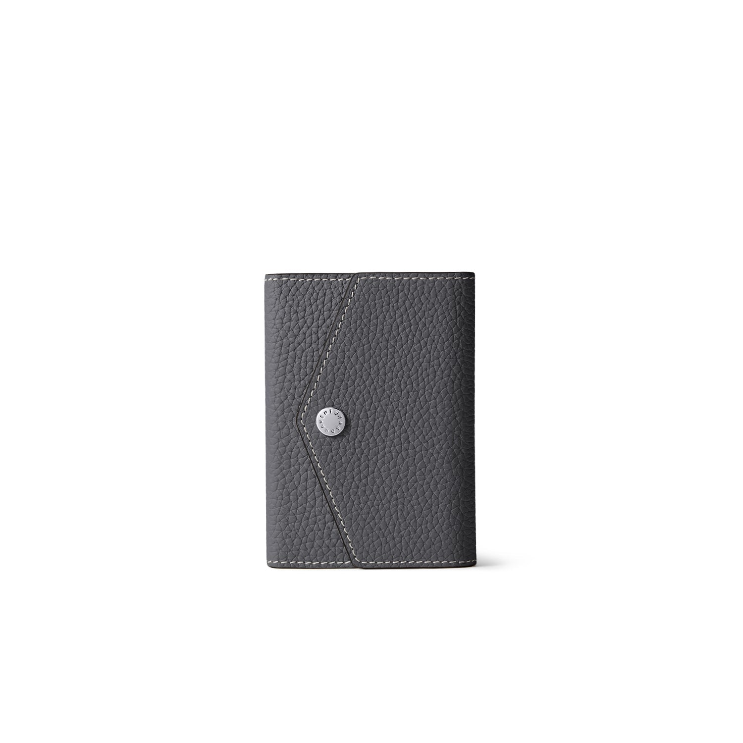 iPhone Back Cover Case with Snap Button Closure Mirror Pouch Shrink Leather (Charcoal Gray)
