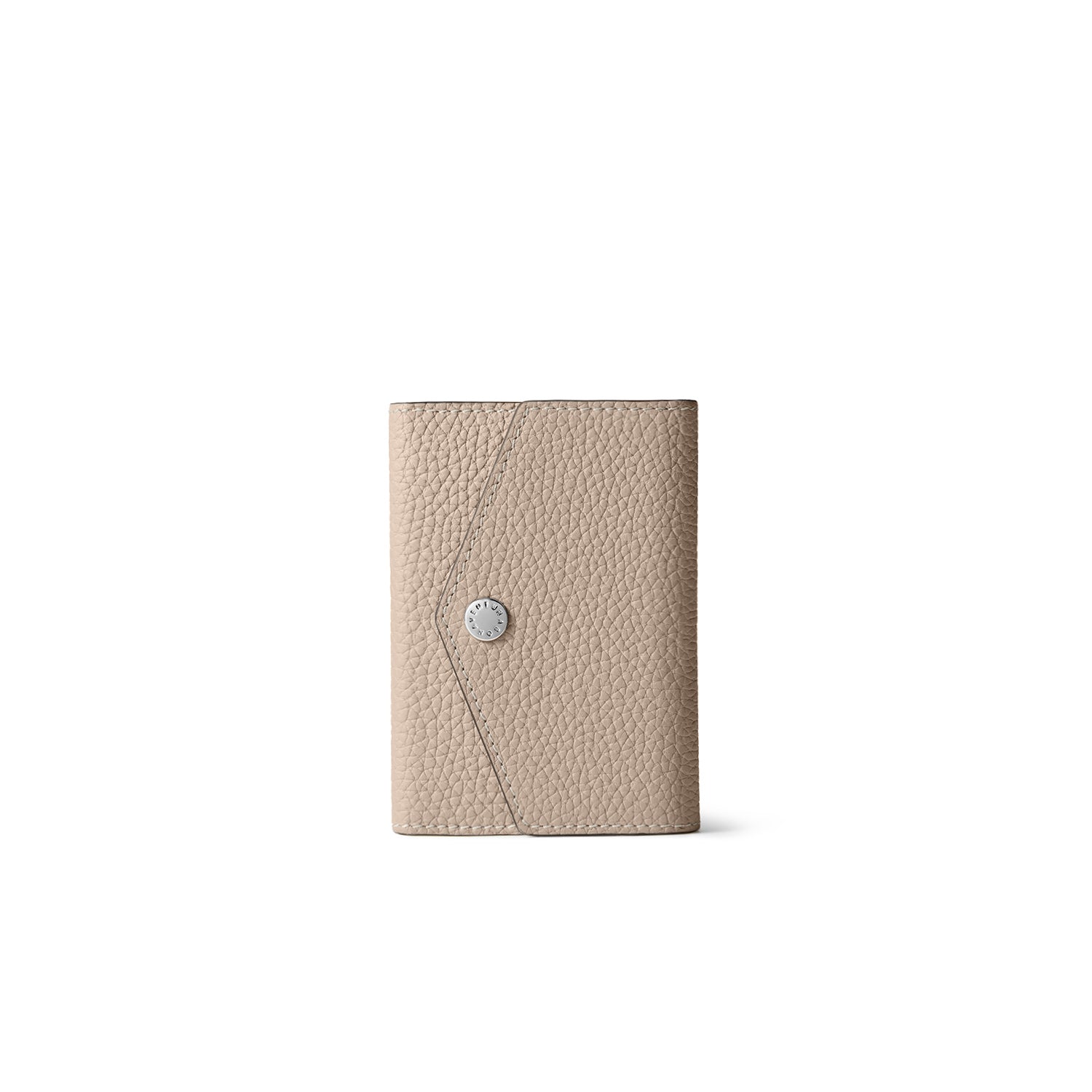 iPhone Back Cover Case with Snap Button Closure Mirror Pouch Shrink Leather (Greige)