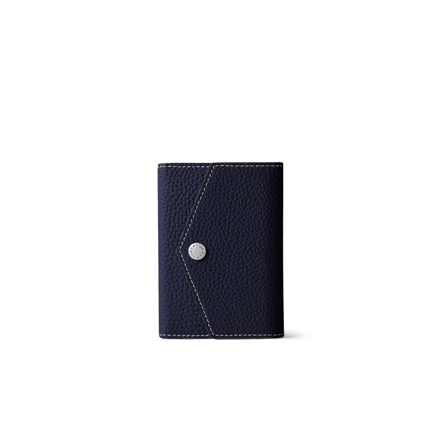 iPhone Back Cover Case with Snap Button Closure Mirror Pouch Shrink Leather (Navy)