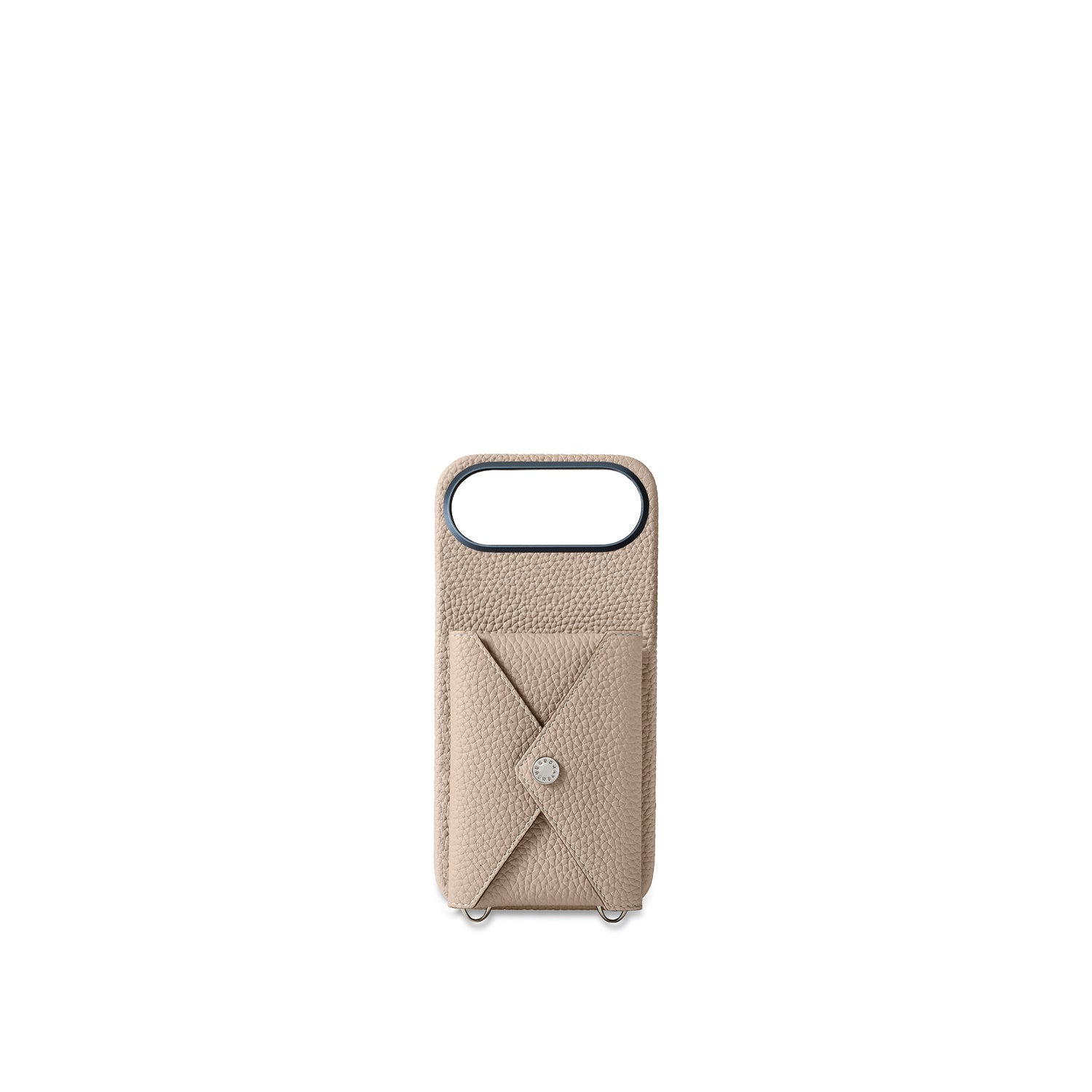 iPhone Air Back Cover Case with Snap Button Closure Shrink Leather (Greige)