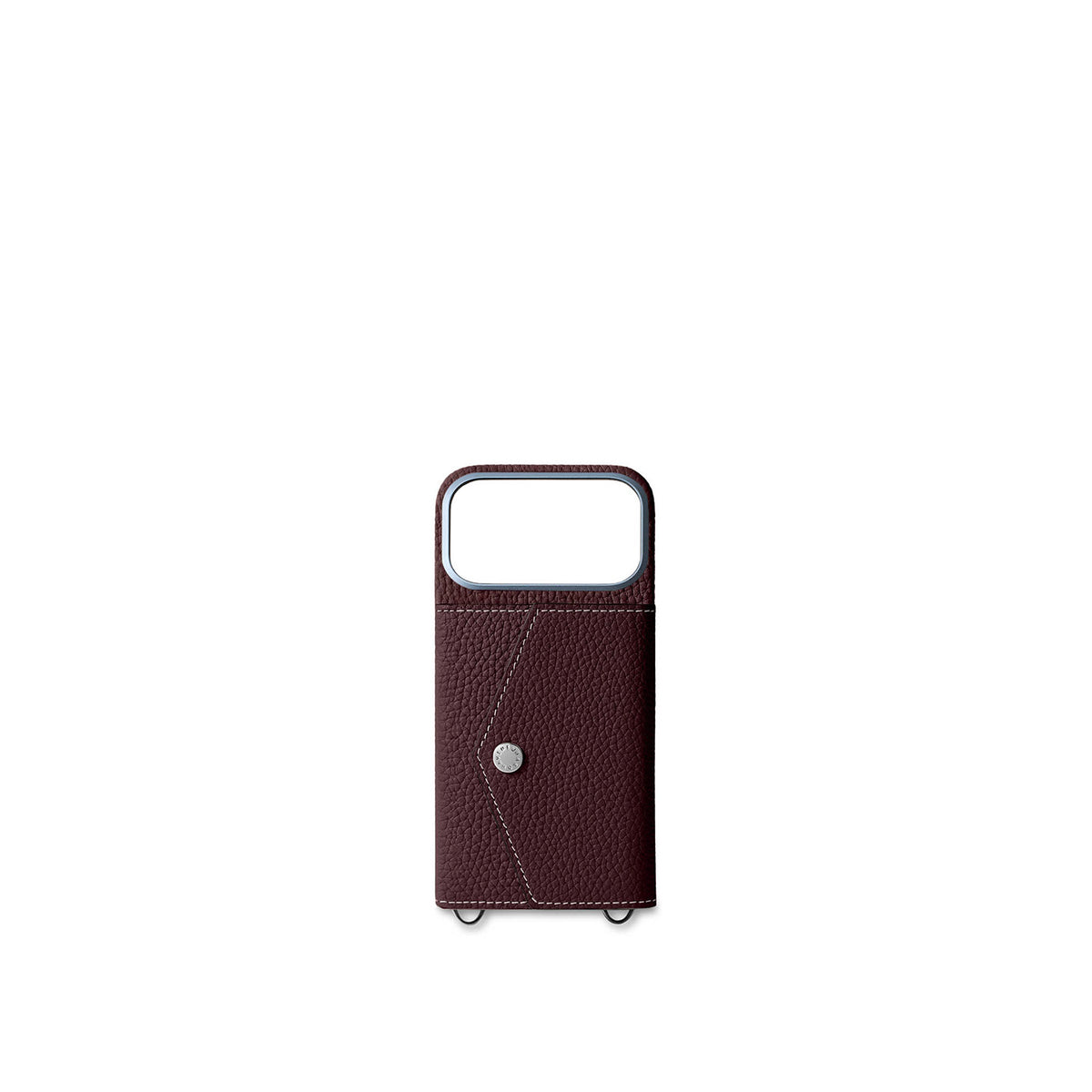 iPhone 18 Pro Back Cover Case with Snap Button Closure Shrink Leather (Bordeaux)