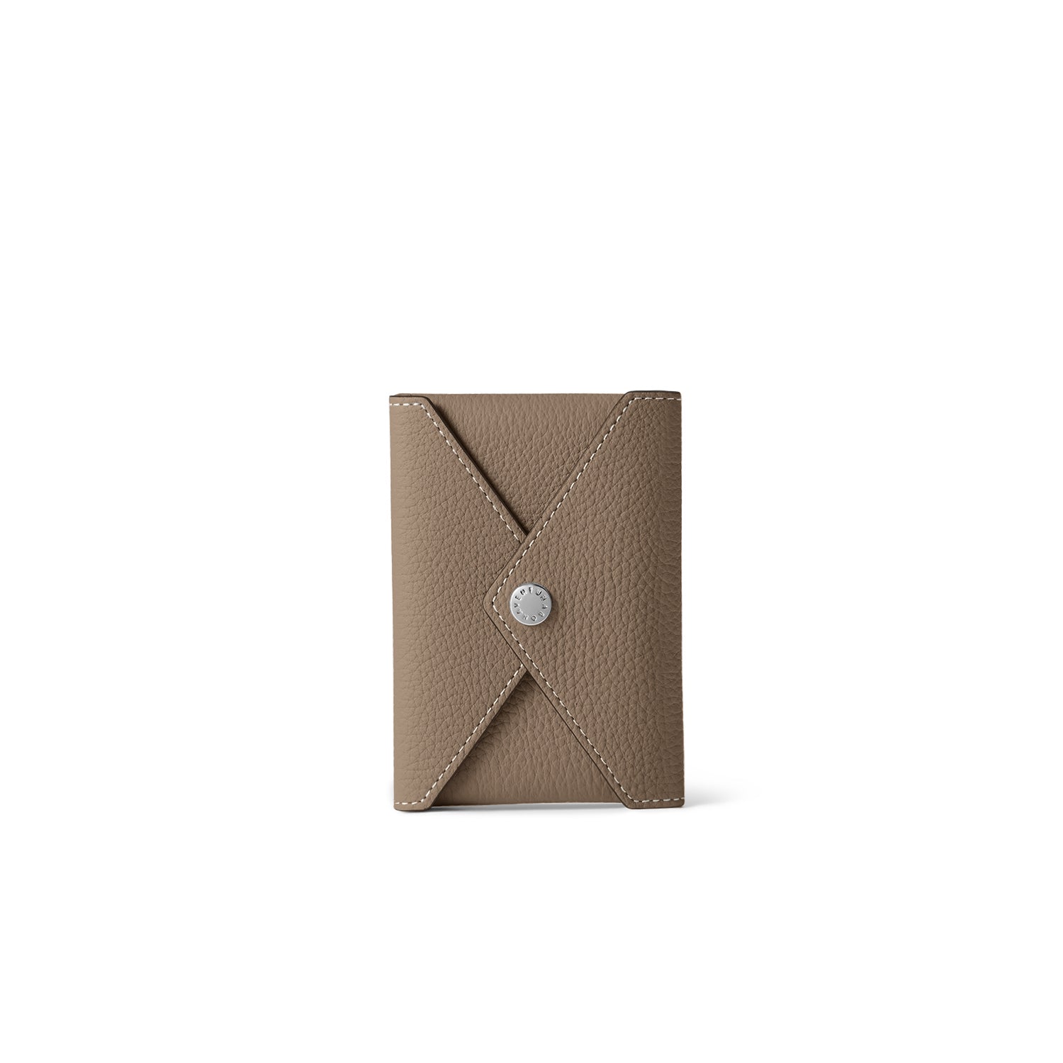 iPhone Back Cover Case with Snap Button Closure Envelope Pouch Shrink Leather (Etoupe)