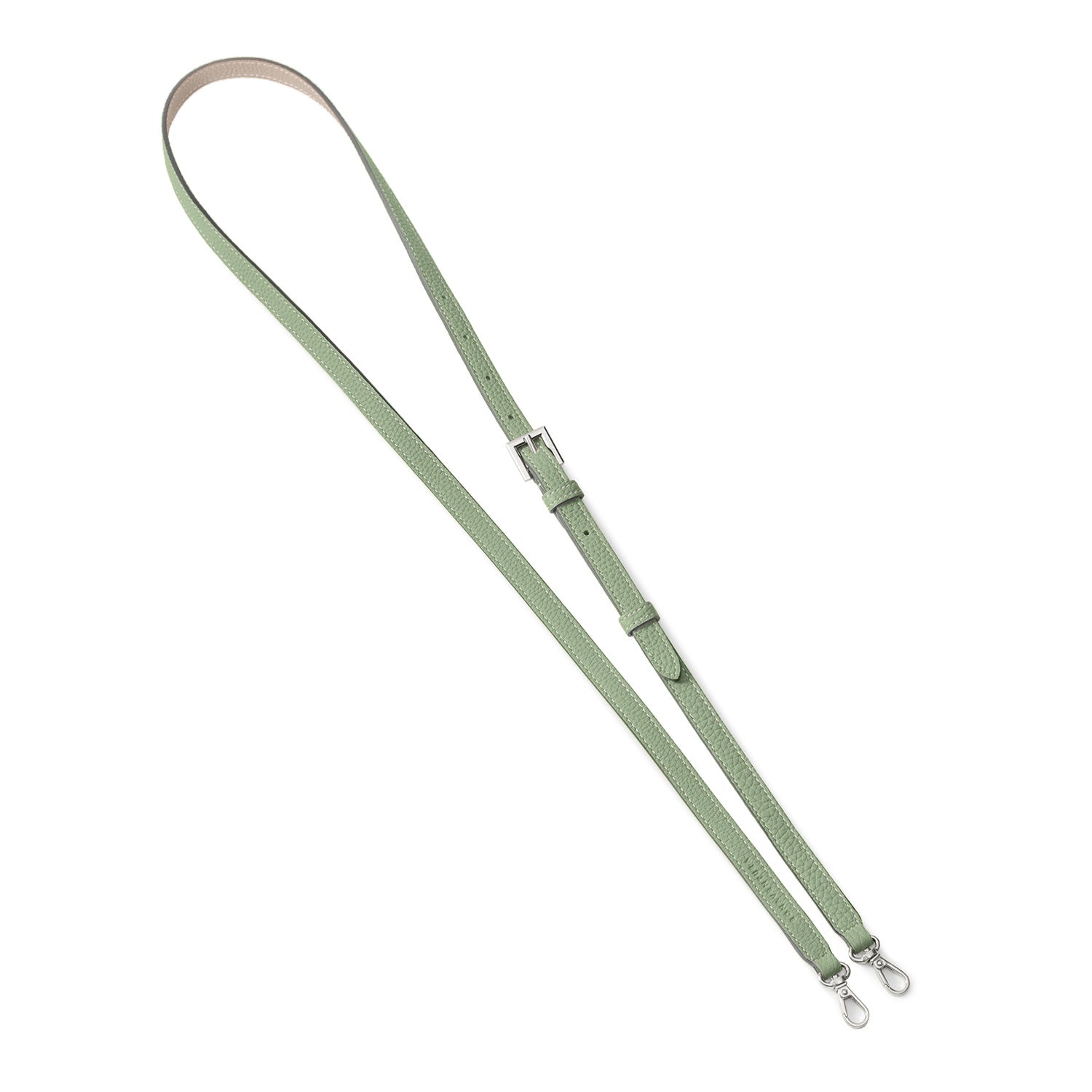 Shoulder Strap Shrink Leather (Atmos Green × Greige - Silver)