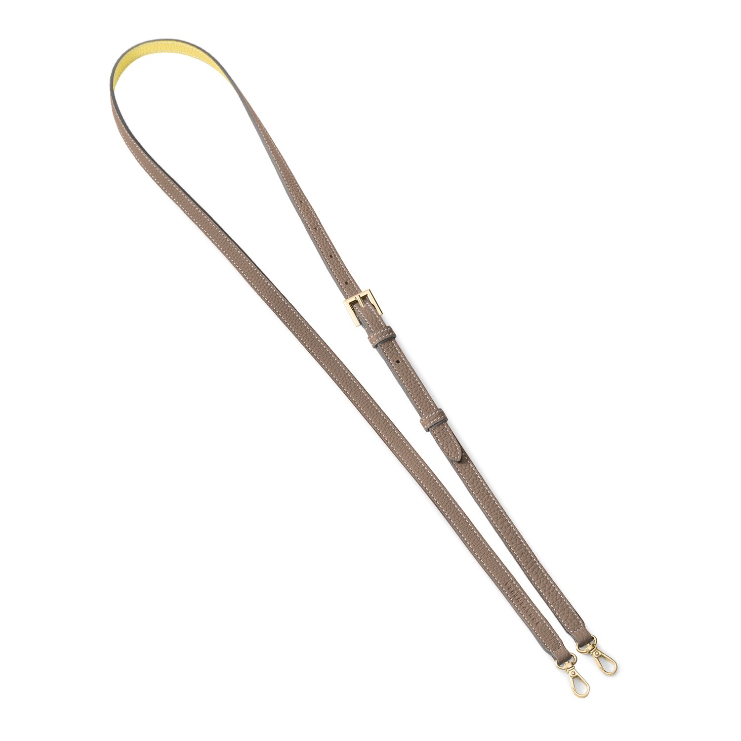 Shoulder Strap Shrink Leather (Etoupe × Yellow - Gold)