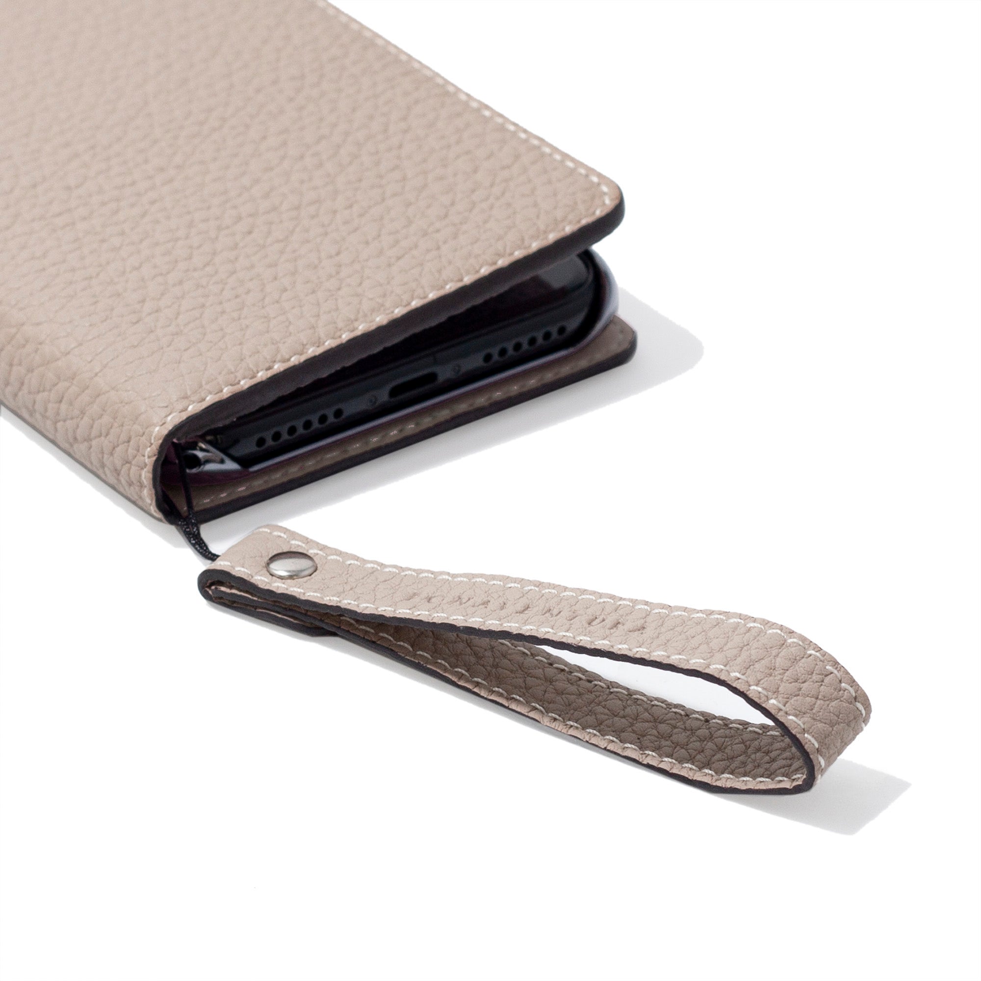 Wrist Strap Shrink Leather (Greige - Short)