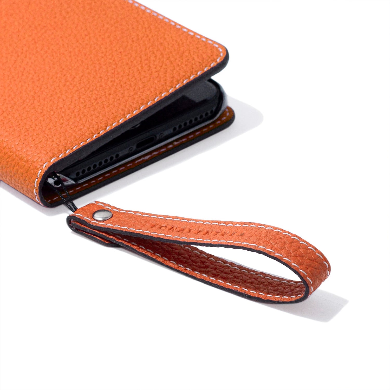 Wrist Strap Shrink Leather (Orange - Short)