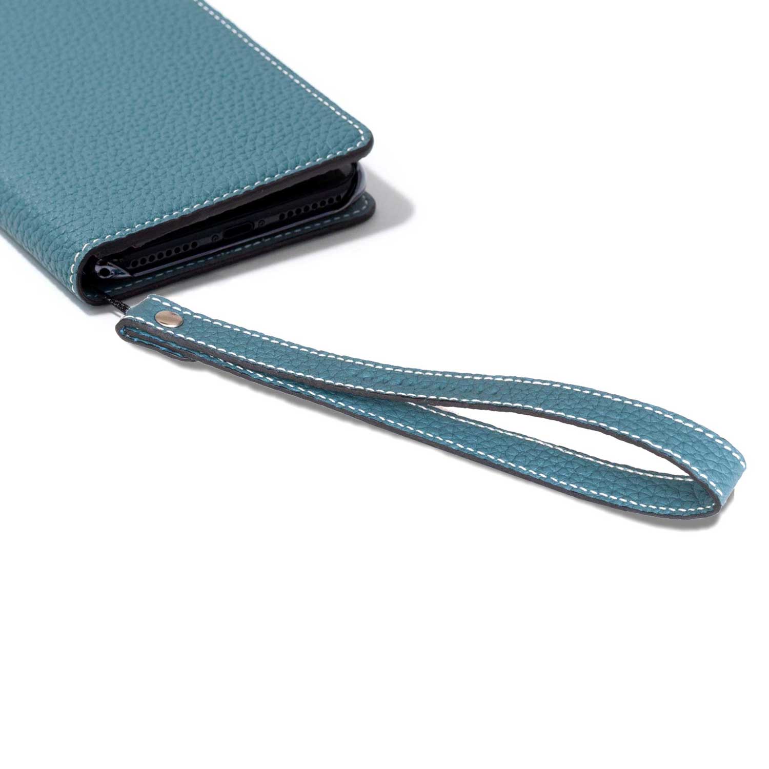 Wrist Strap Shrink Leather (Blue Cyan - Long)
