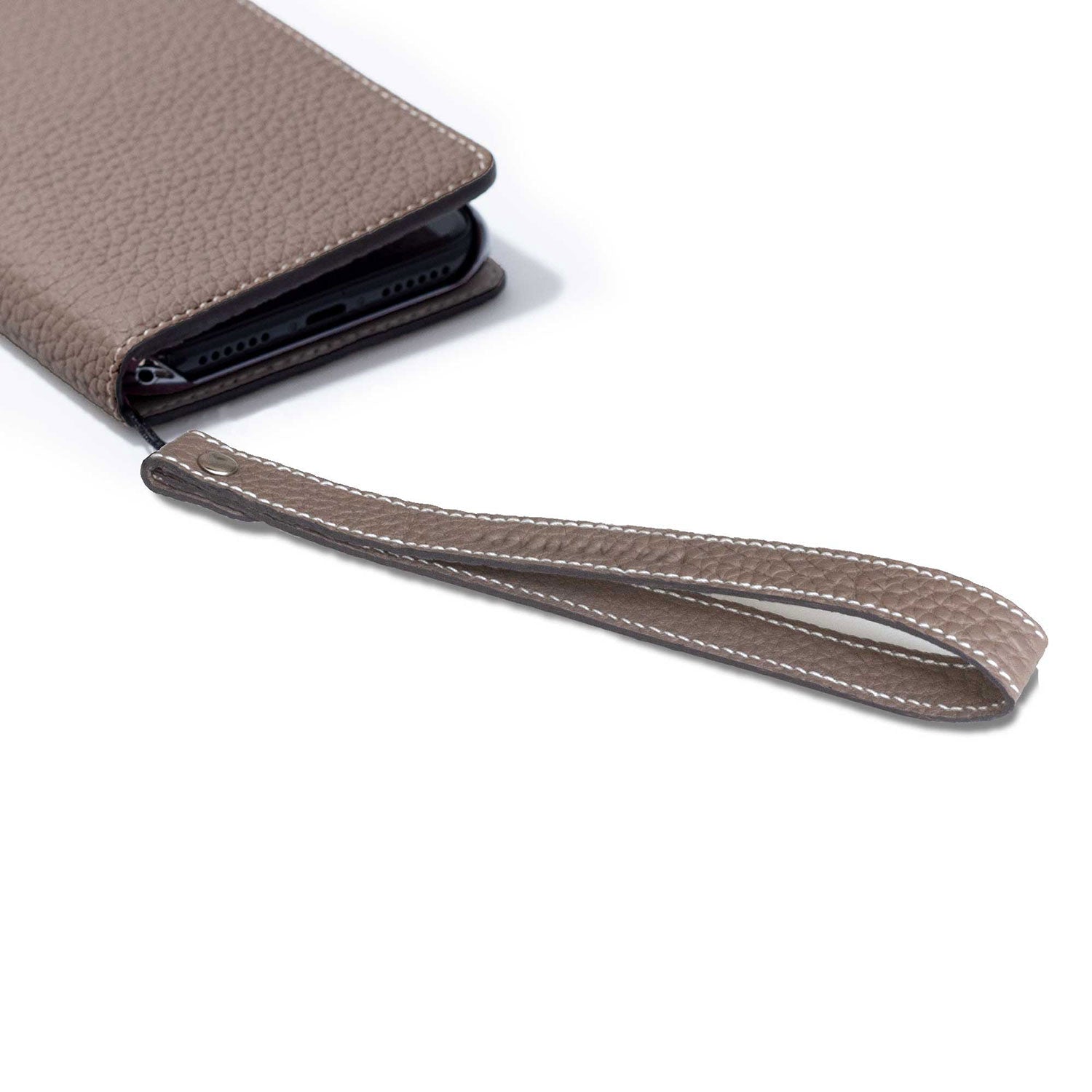 Wrist Strap Shrink Leather (Etoupe - Long)