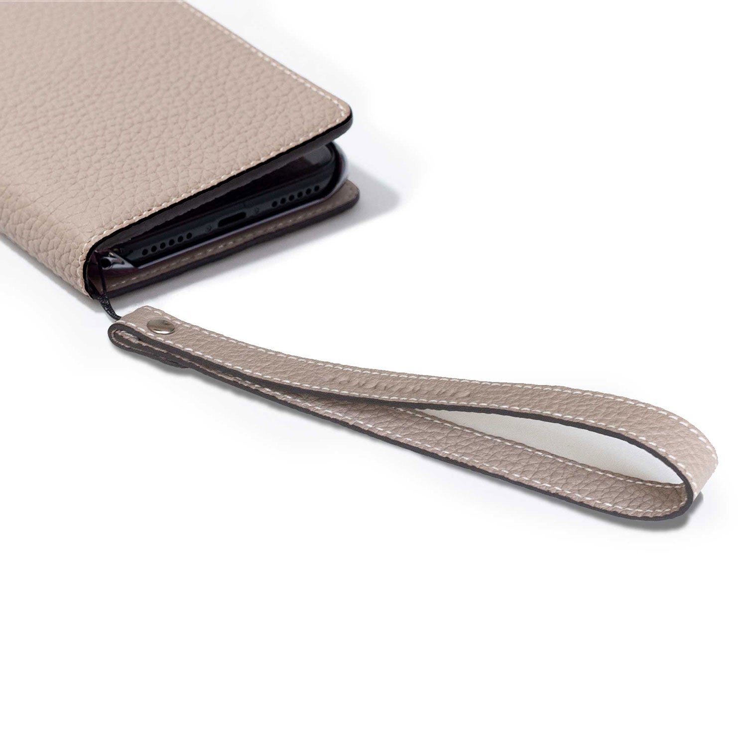 Wrist Strap Shrink Leather (Greige - Long)