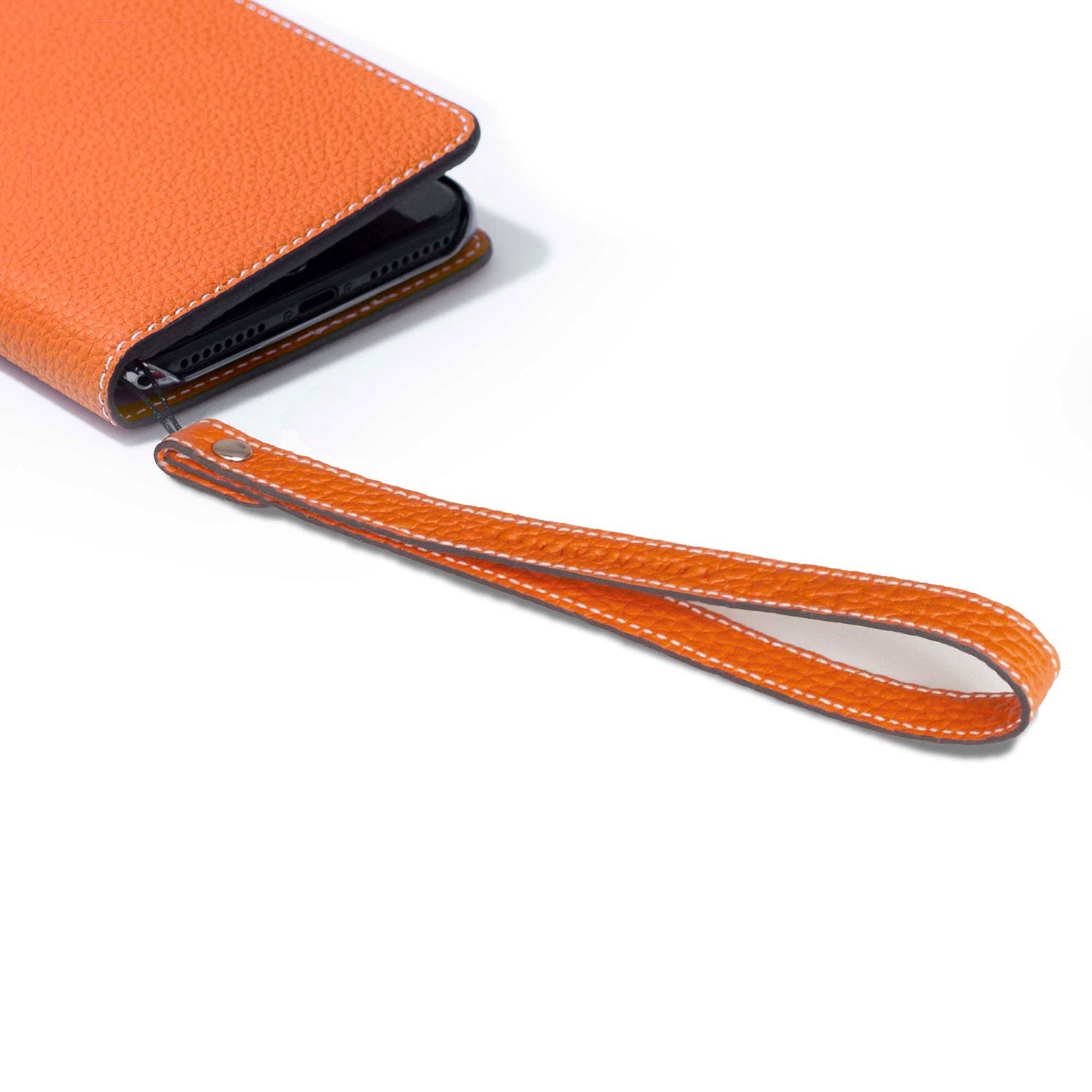 Wrist Strap Shrink Leather (Orange - Long)