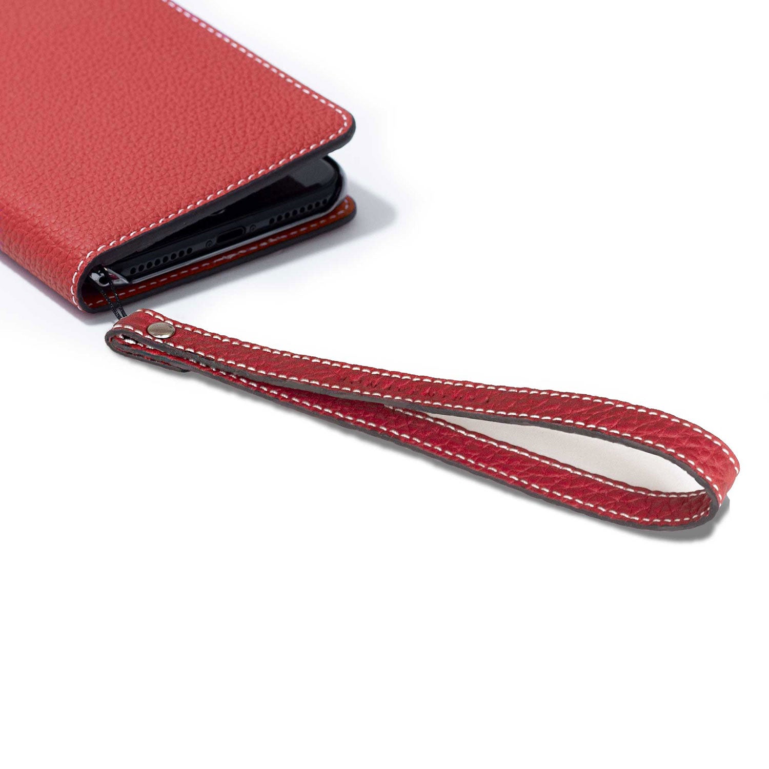 Wrist Strap Shrink Leather (Red - Long)