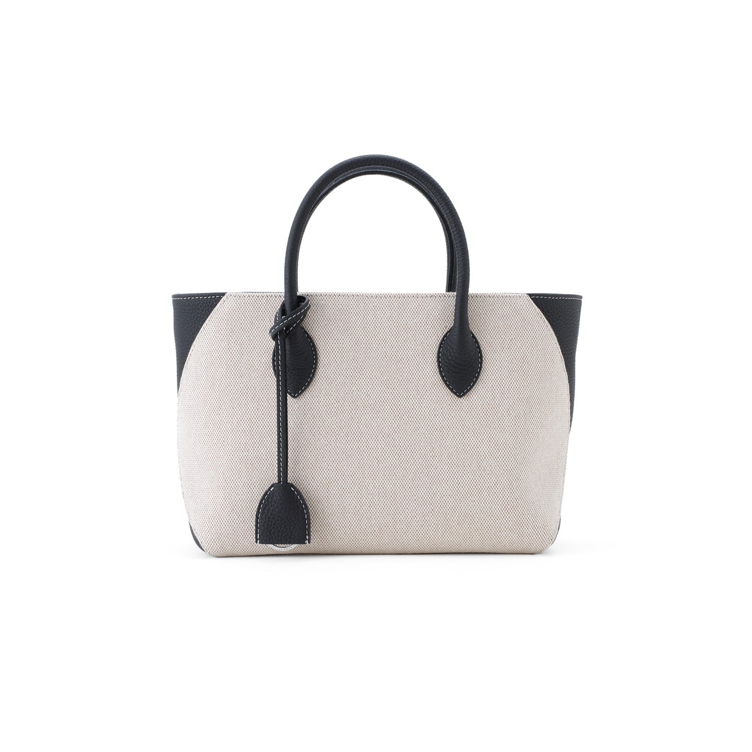 Mia Tote Bag Canvas Leather Combination (Black - 27)