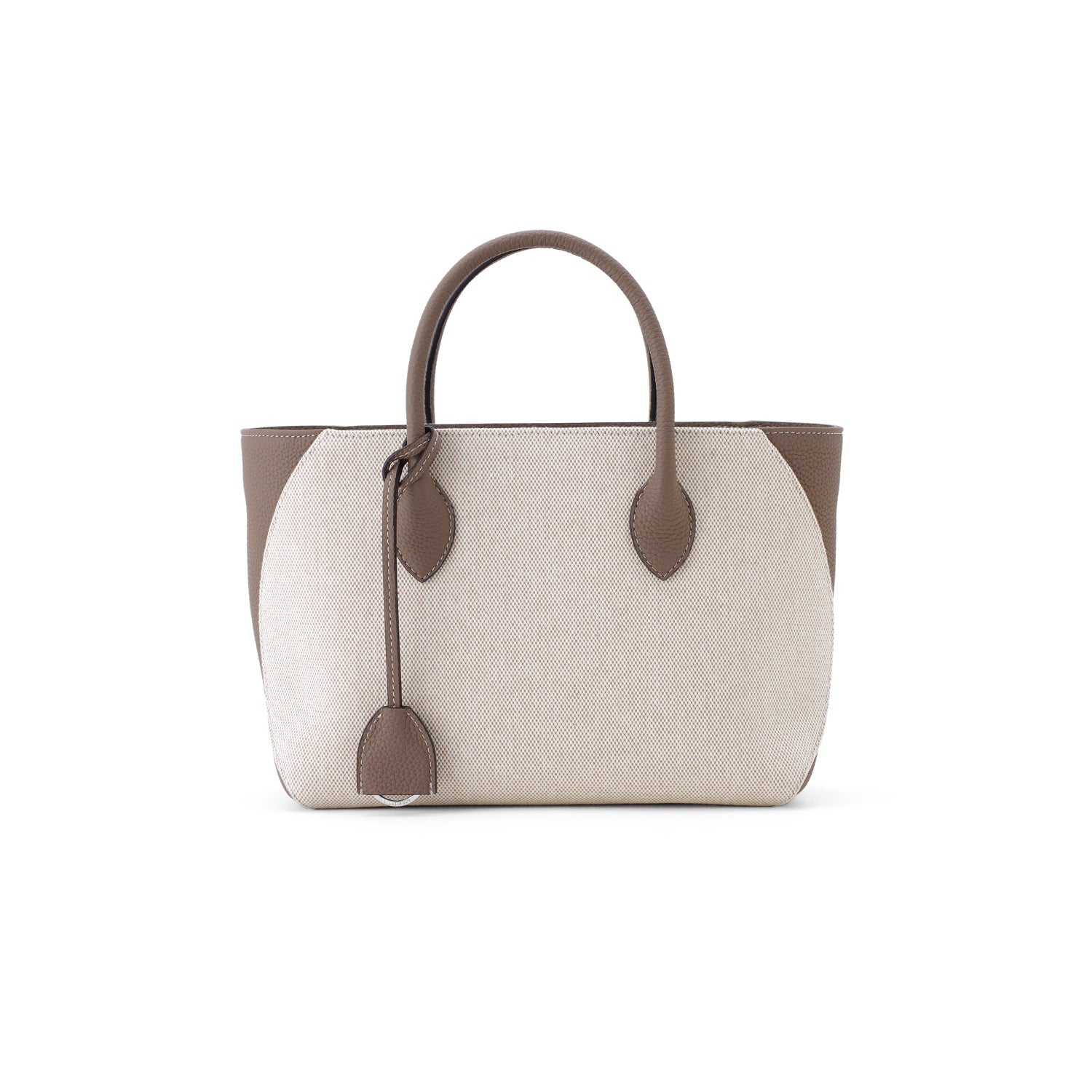 Mia Tote Bag Canvas Leather Combination (Etoupe - 27)