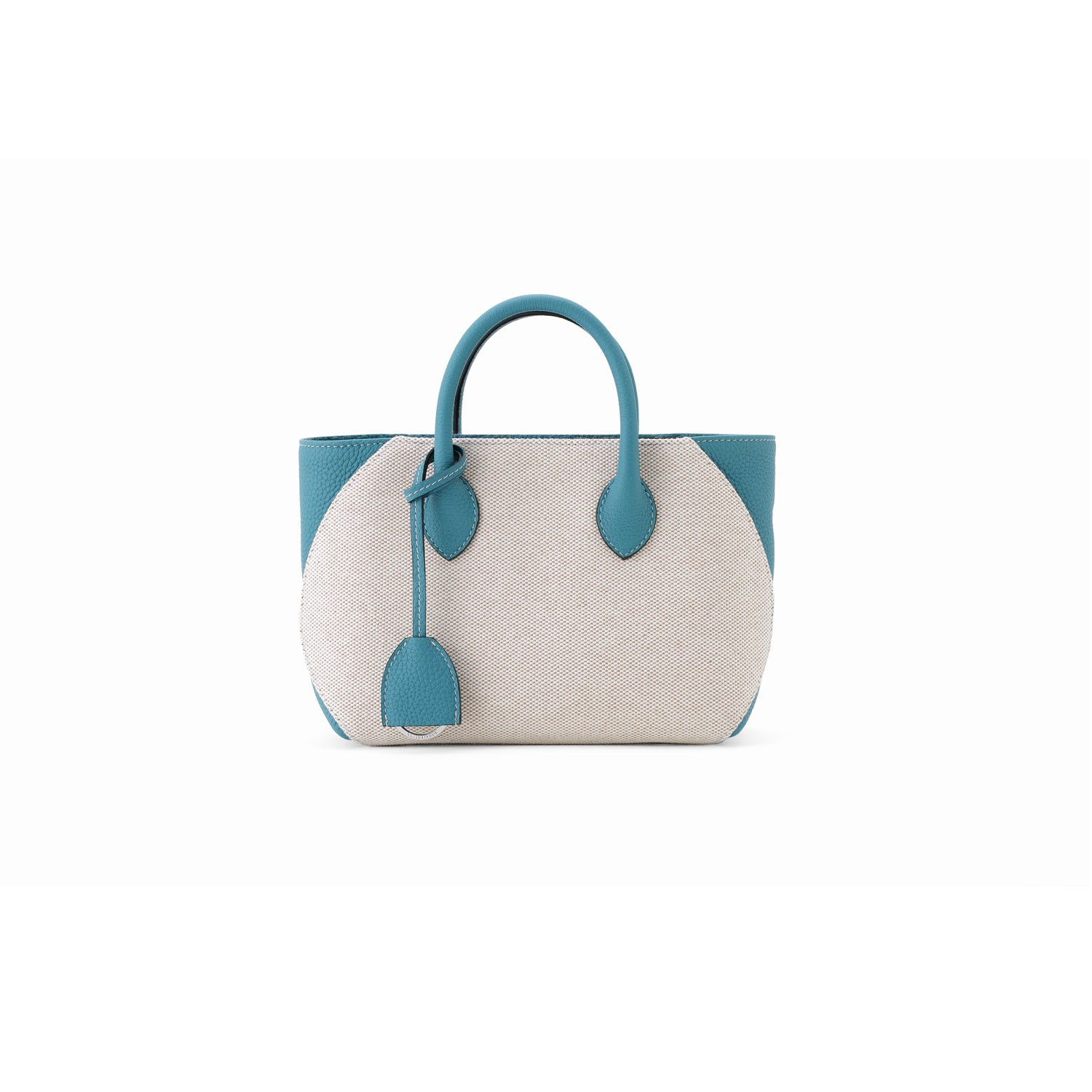 Mia Tote Bag Canvas Leather Combination (Blue Cyan - 22)