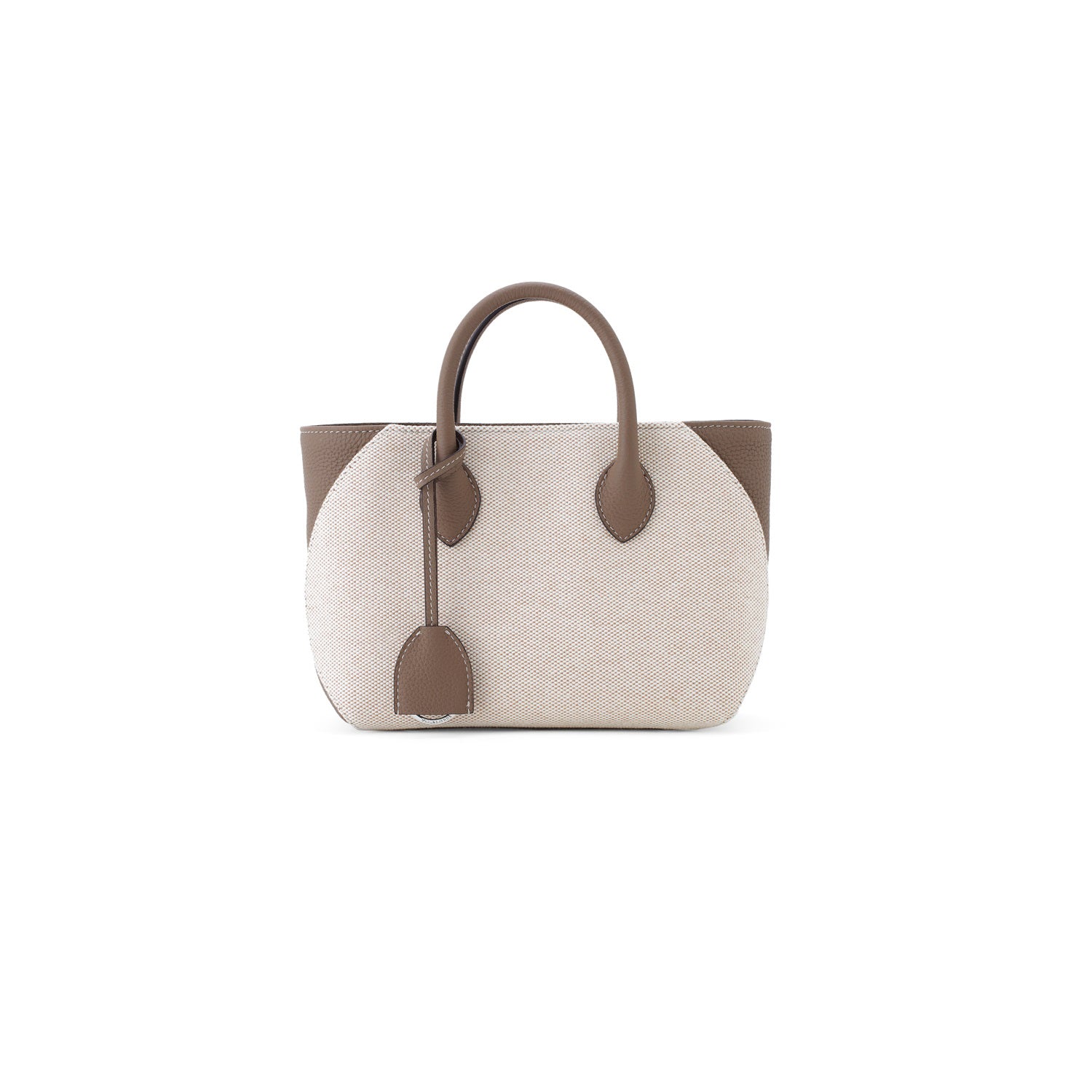 Mia Tote Bag Canvas Leather Combination (Etoupe - 22)