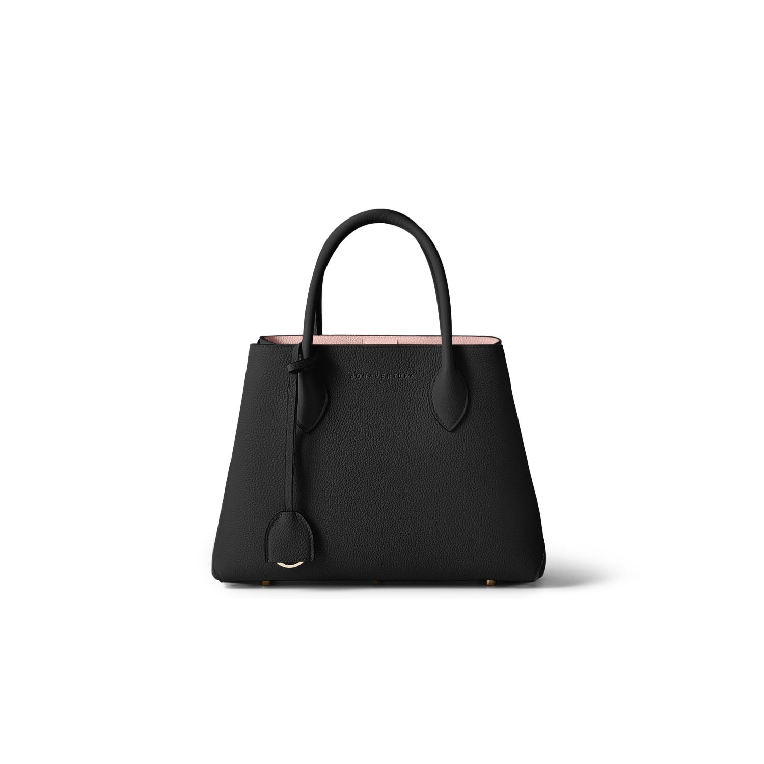 Mia Tote Bag Shrink Leather (Black × Sakura Pink - 30)