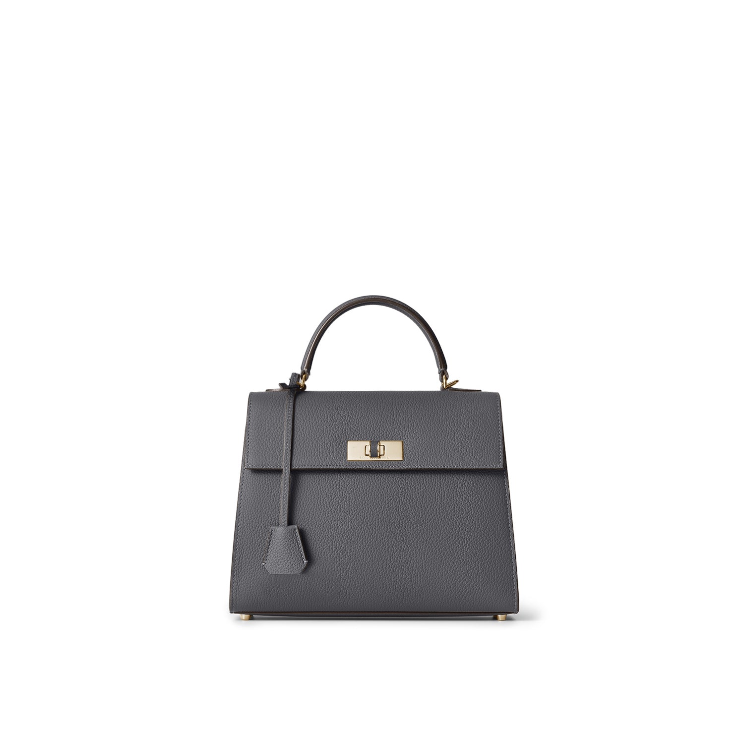 Vittoria Top Handle Bag Shrink Leather (Charcoal Gray - Small)