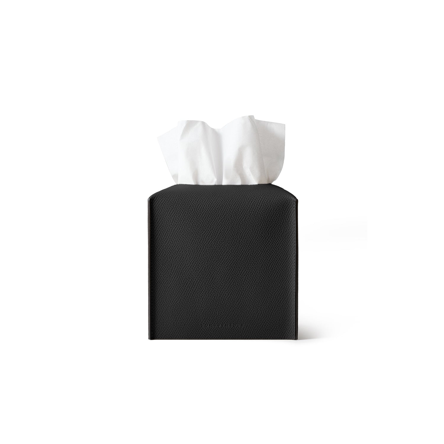 Tissue Box Cover Nobile Leather (Black - Square)