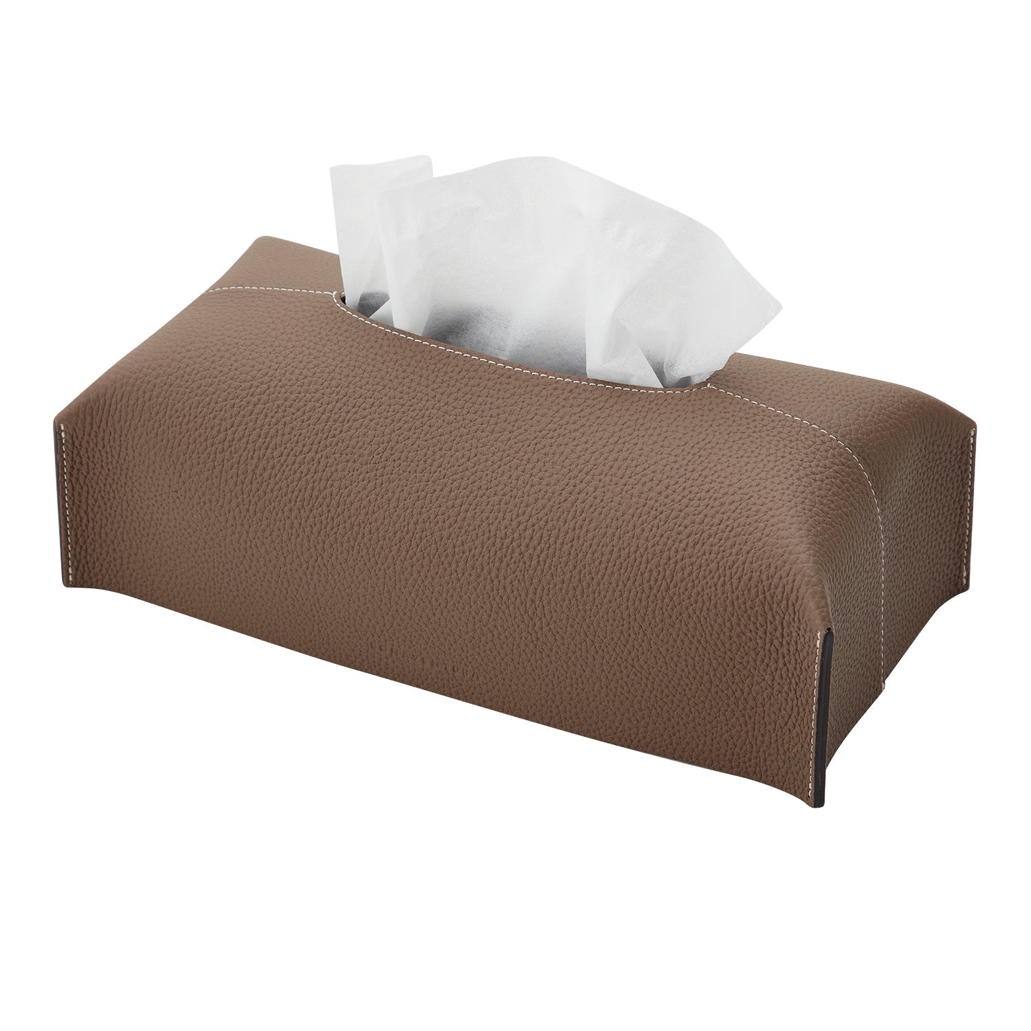 Tissue Box Cover Shrink Leather (Etoupe)