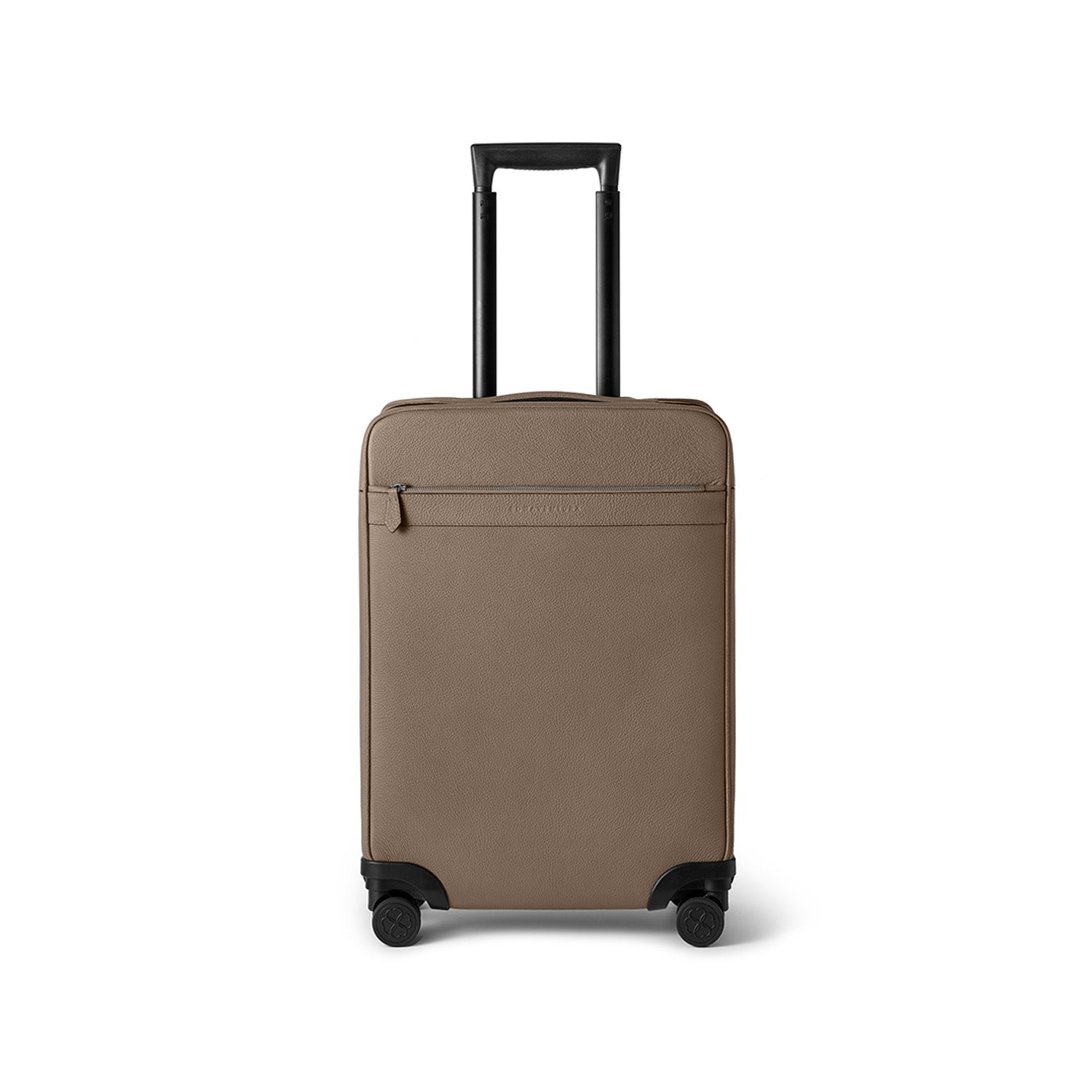 Leather Suitcase Cabin Shrink Leather (Etoupe)