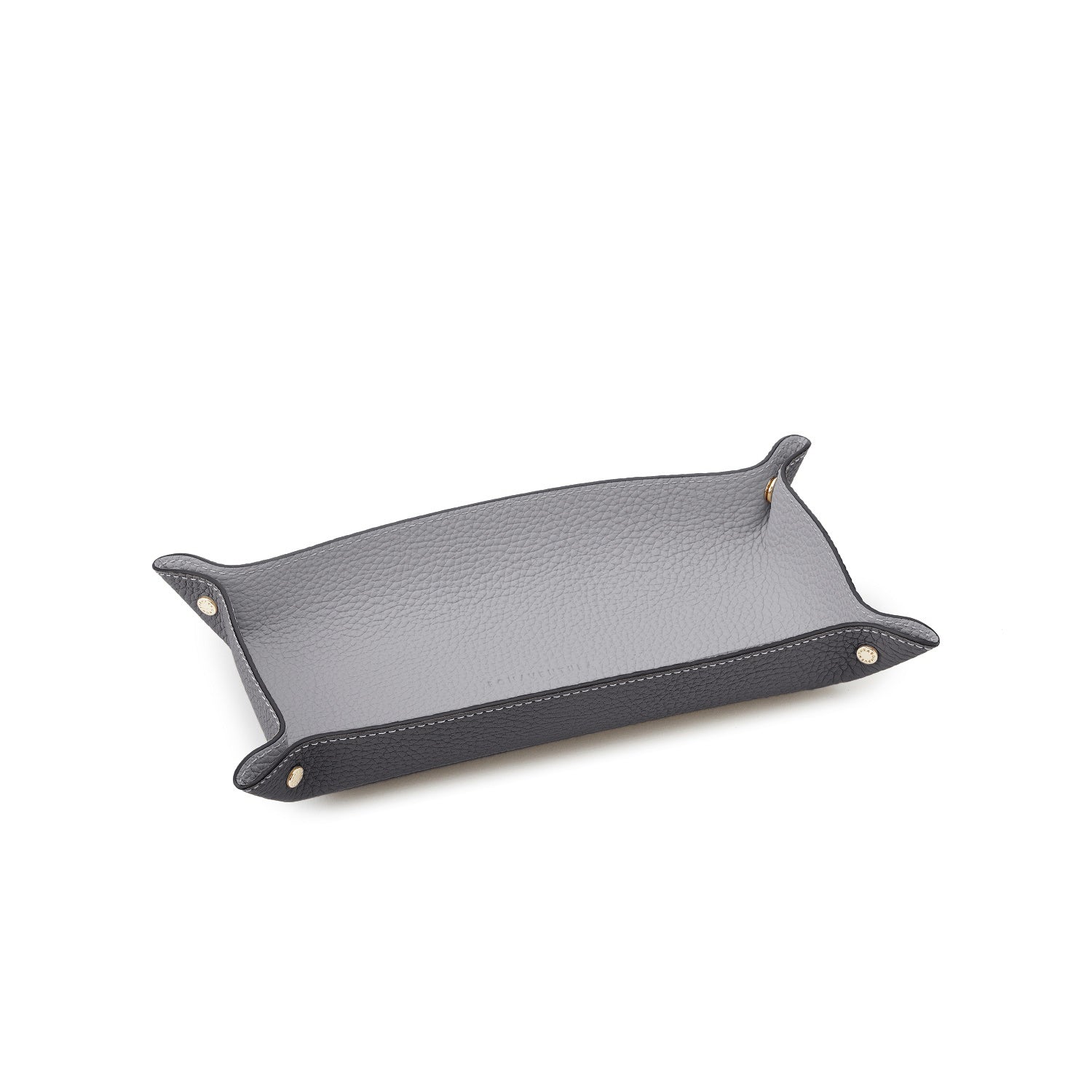 Valet Tray Shrink Leather (Charcoal Gray × True Gray - Long)