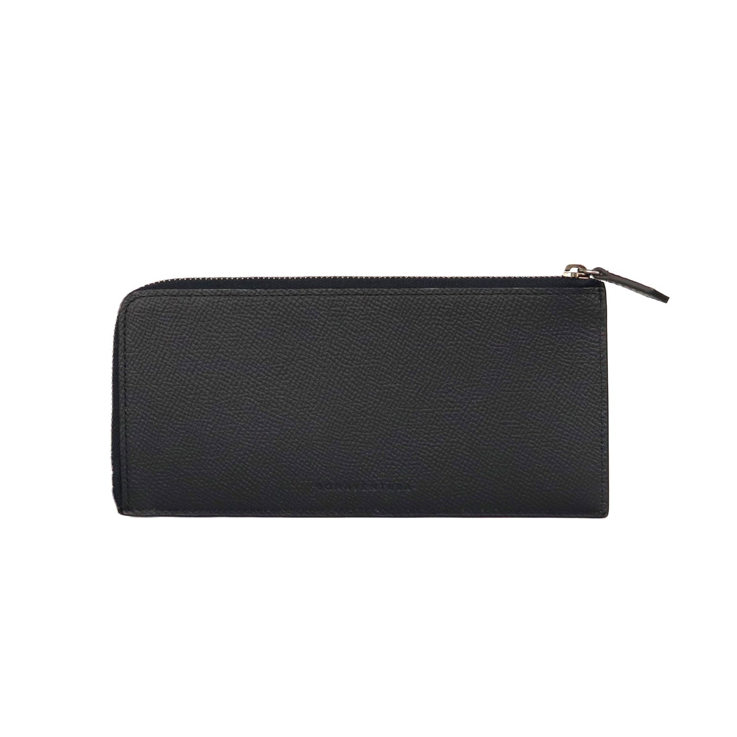 Long L-Zip Wallet Nobile Leather (Black × Mimosa Yellow)
