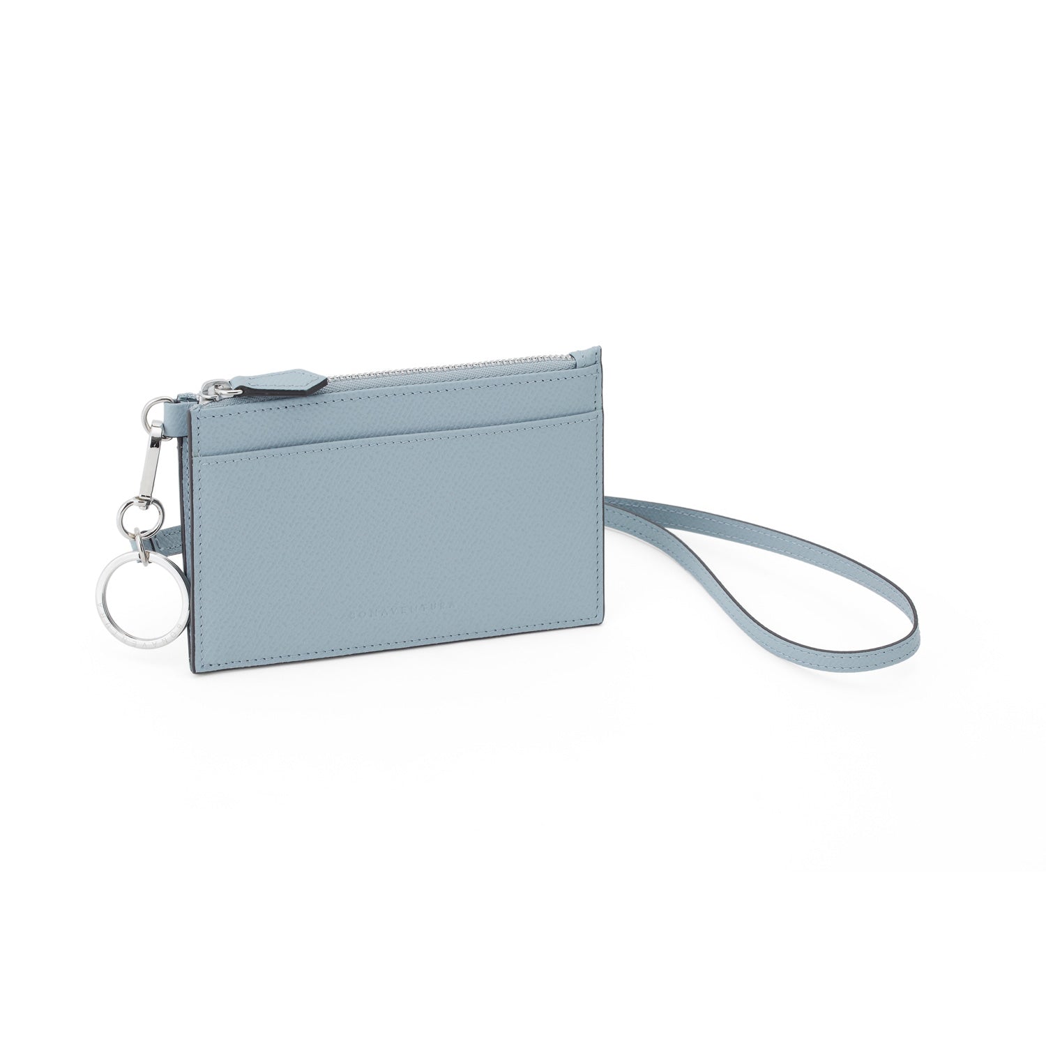Zip Card Holder with Strap Nobile Leather (Blue Lin)