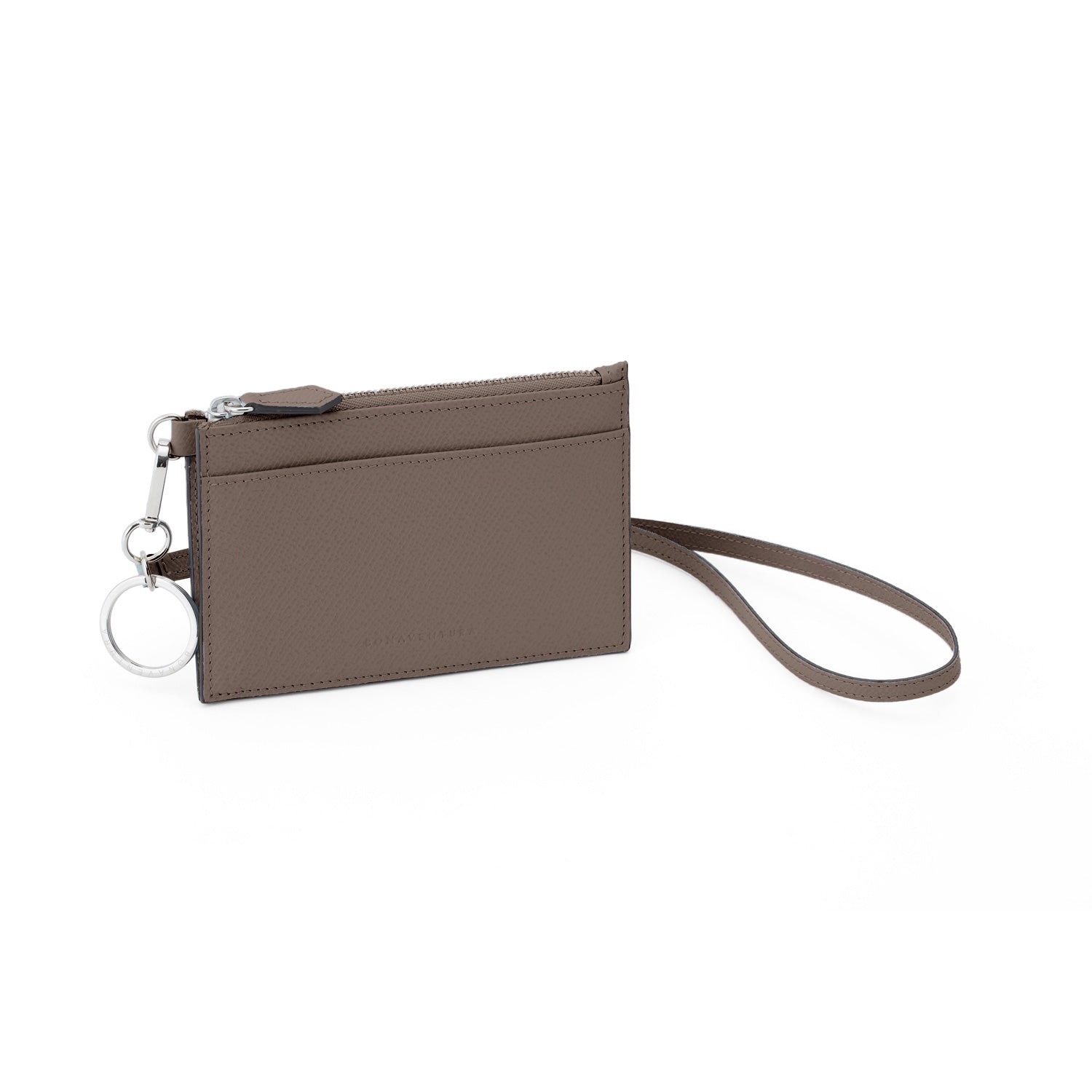 Zip Card Holder with Strap Nobile Leather (Etoupe)