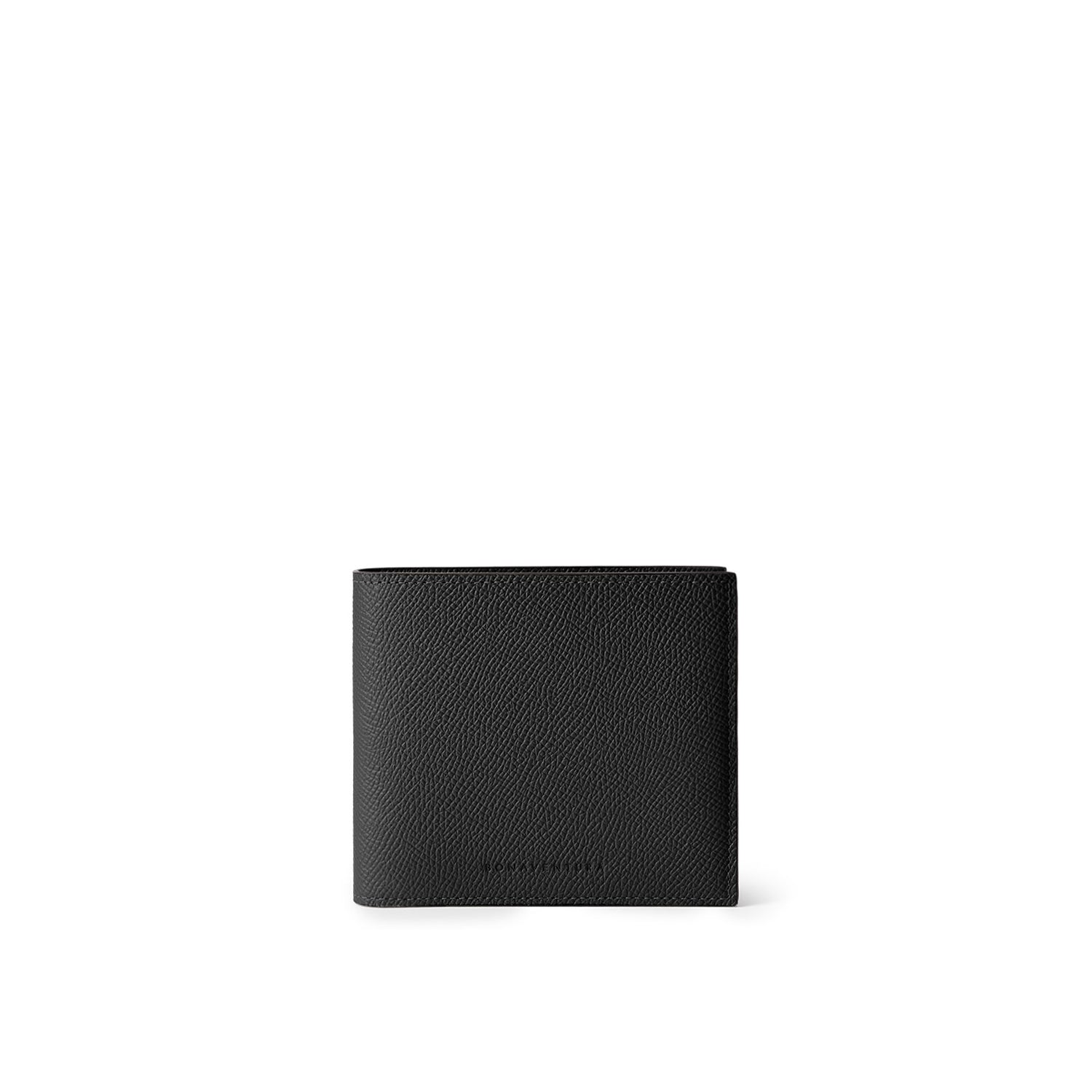 Bi-color Bi-fold Wallet Nobile Leather (Black × Navy)
