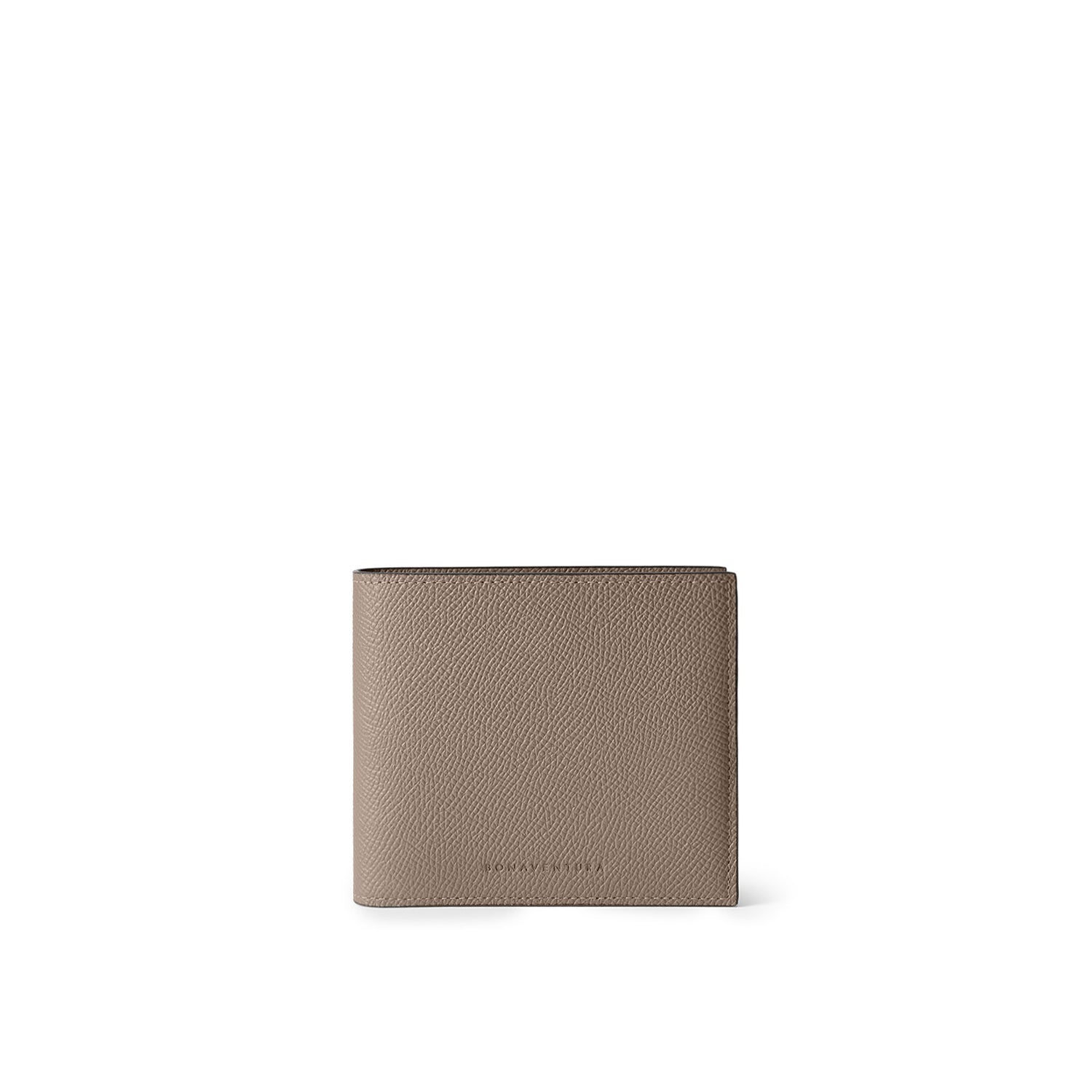 Bi-color Bi-fold Wallet Nobile Leather (Etoupe × Bordeaux)