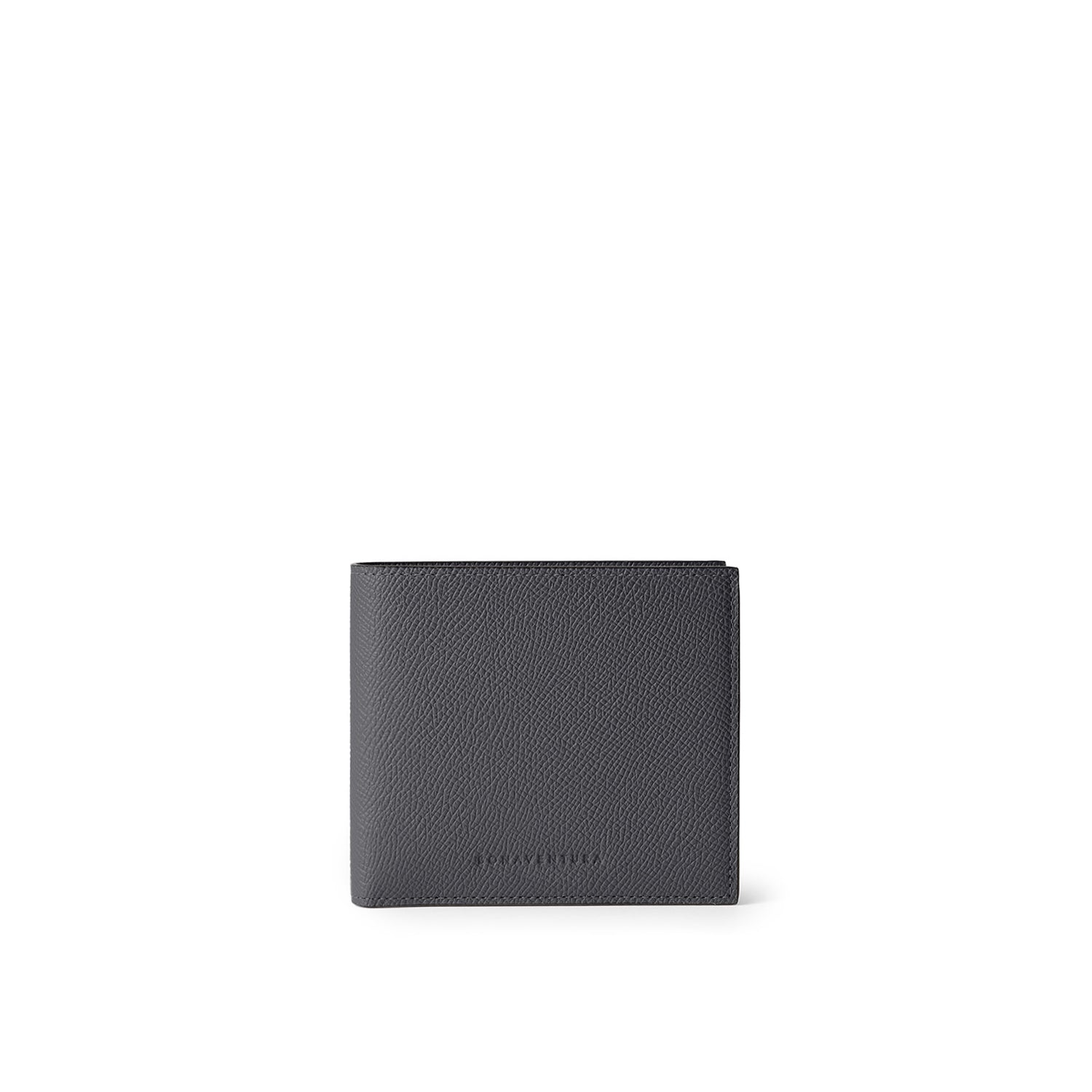 Bi-color Bi-fold Wallet with Coin Pocket Nobile Leather (Charcoal Gray × Jeans Blue)