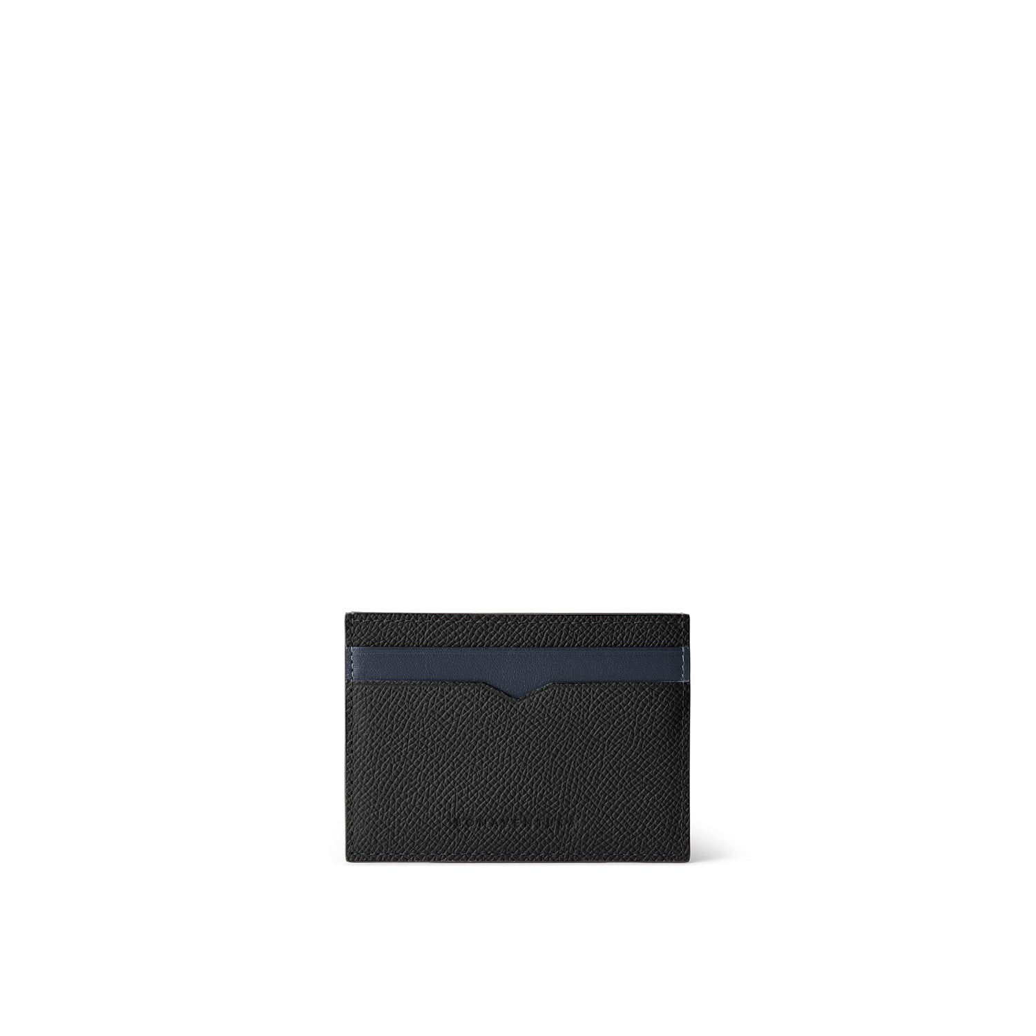 Bi-color Slim Card Case Nobile Leather (Black × Navy)