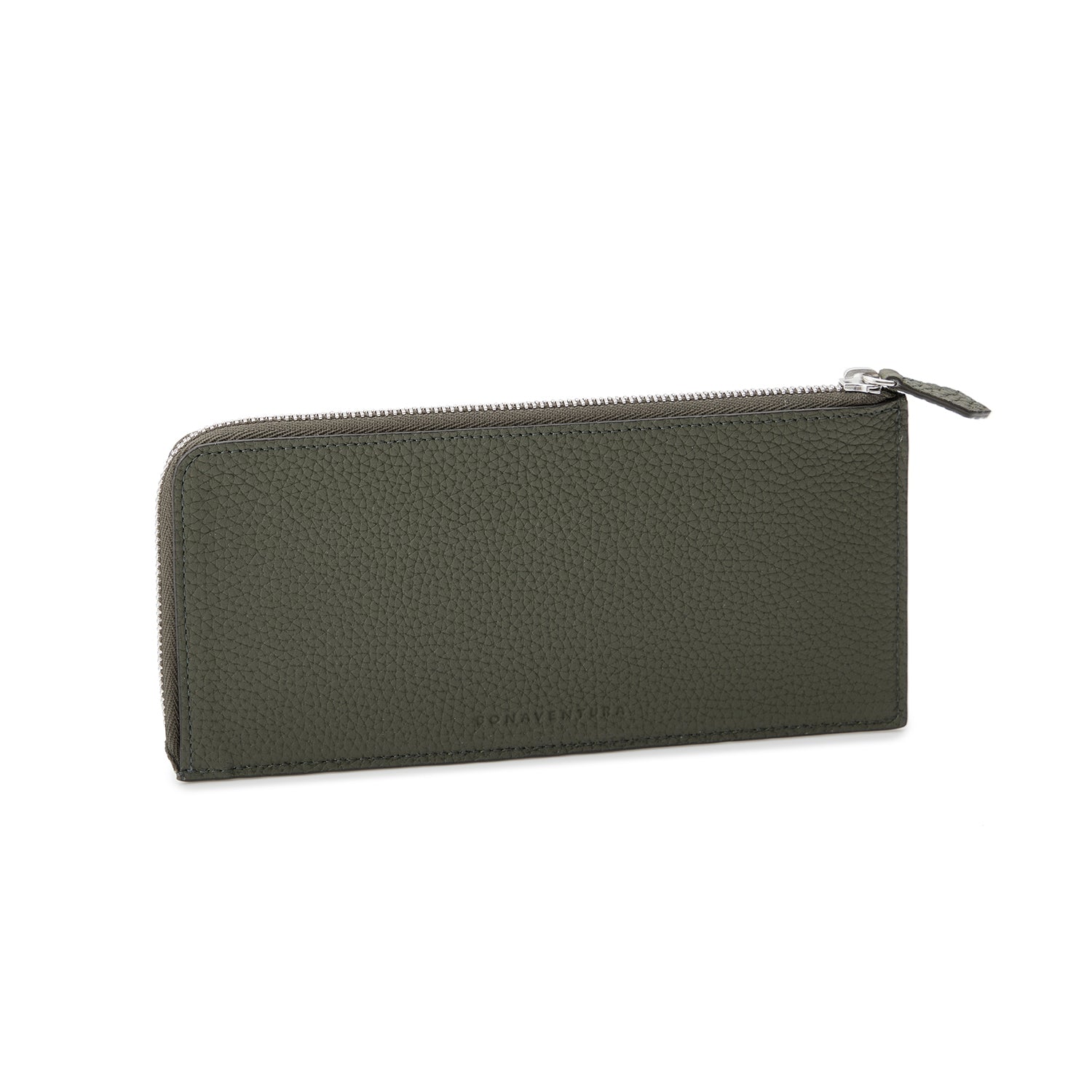 Long L-Zip Wallet Shrink Leather (Olive)