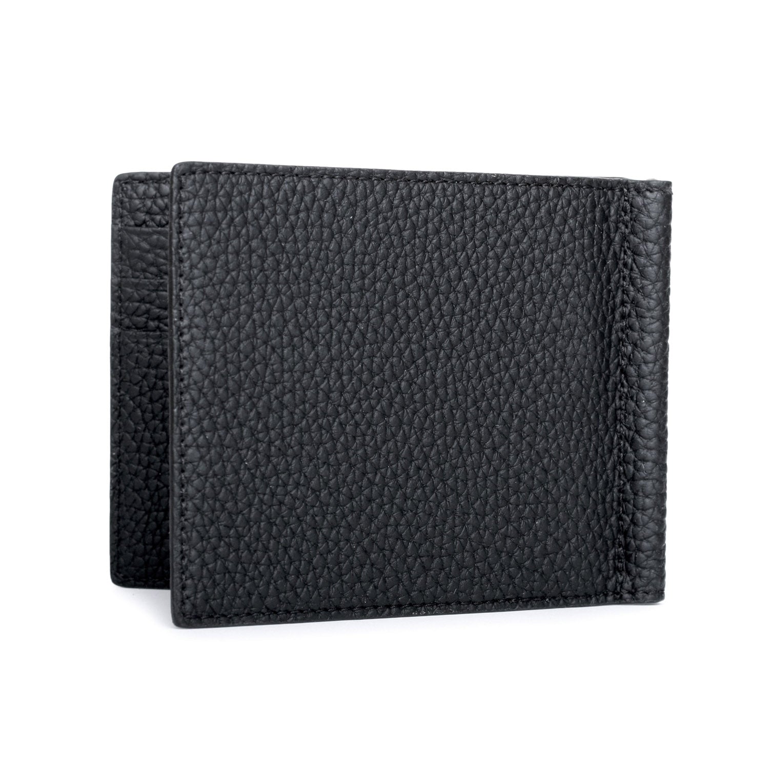 Bi-fold Wallet with Money Clip Shrink Leather (Black)