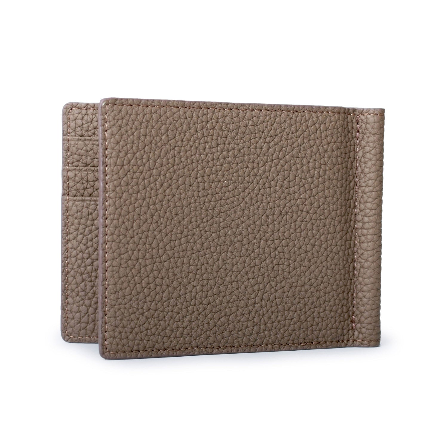 Bi-fold Wallet with Money Clip Shrink Leather (Etoupe)