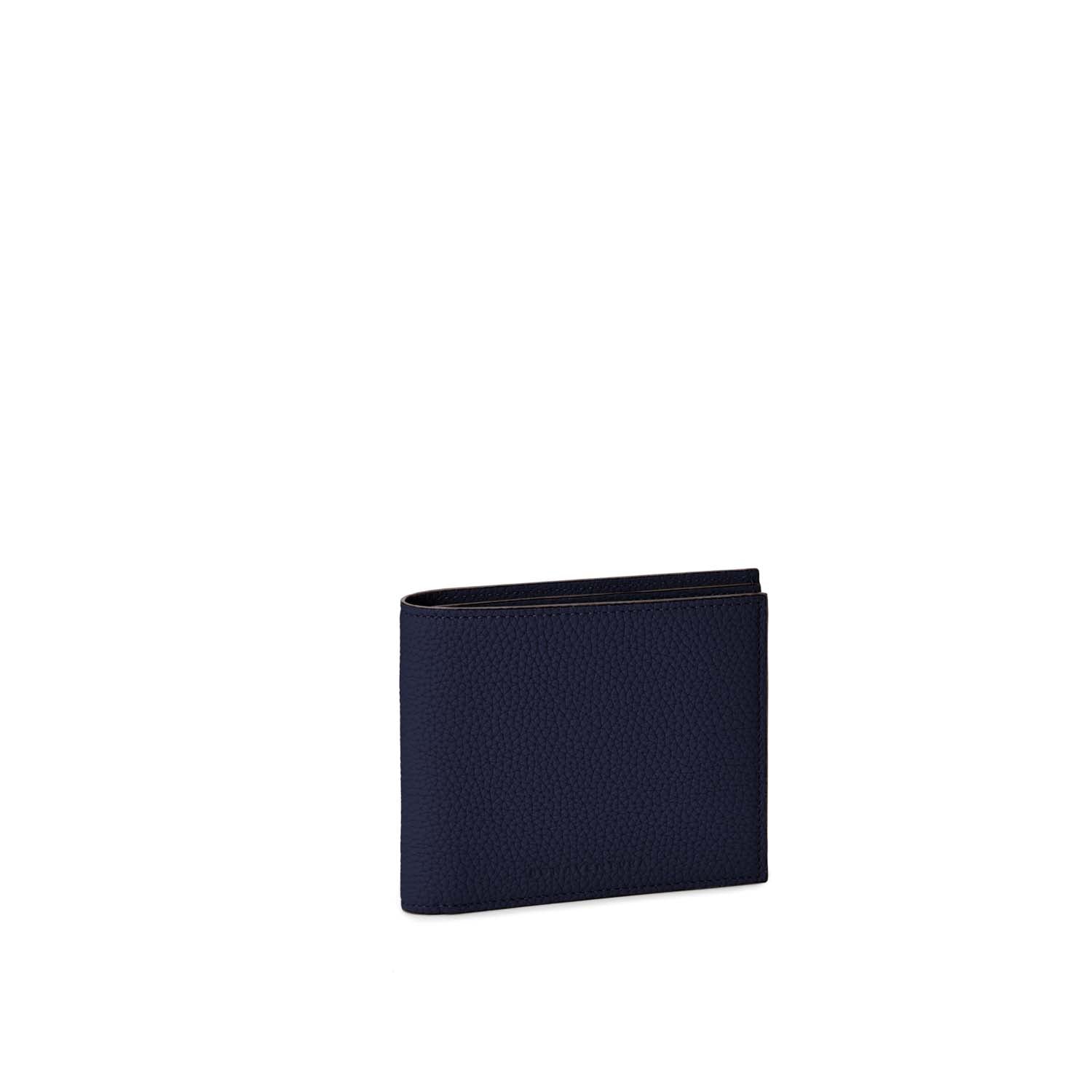 Men's Bi-fold Wallet Shrink Leather (Navy)