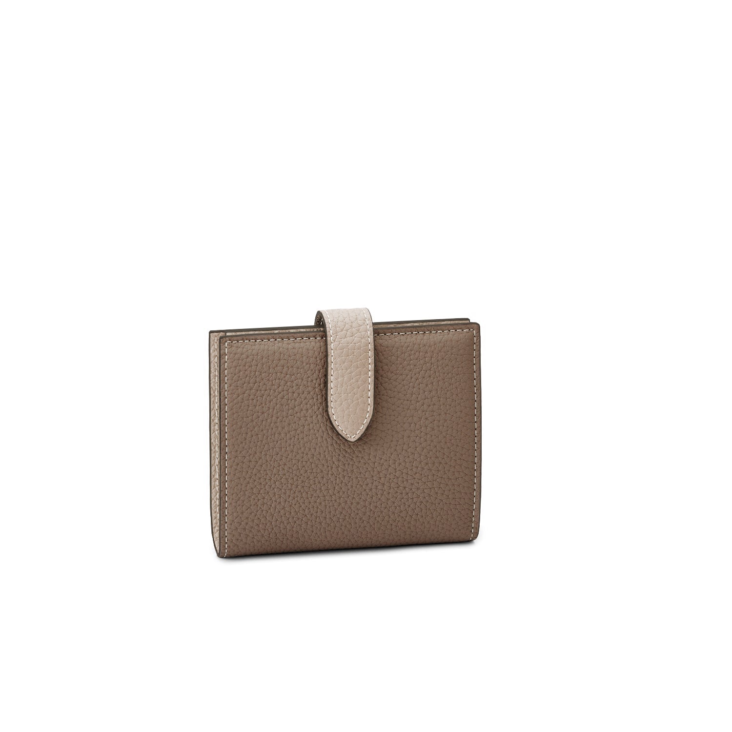 Belted Bi-fold Wallet Bottalato Leather (Etoupe × Greige)