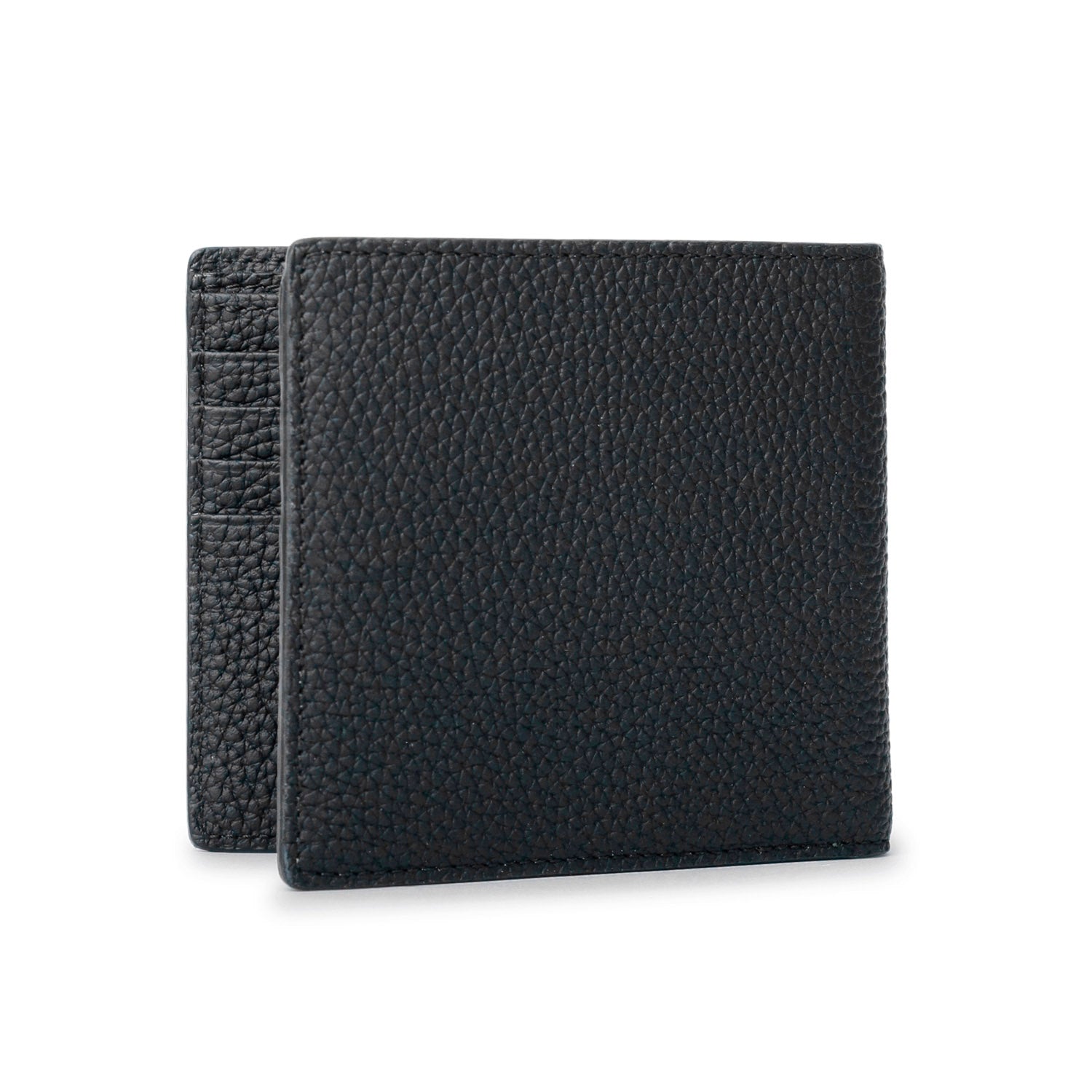 Bi-fold Wallet with Card Pocket Shrink Leather (Black)