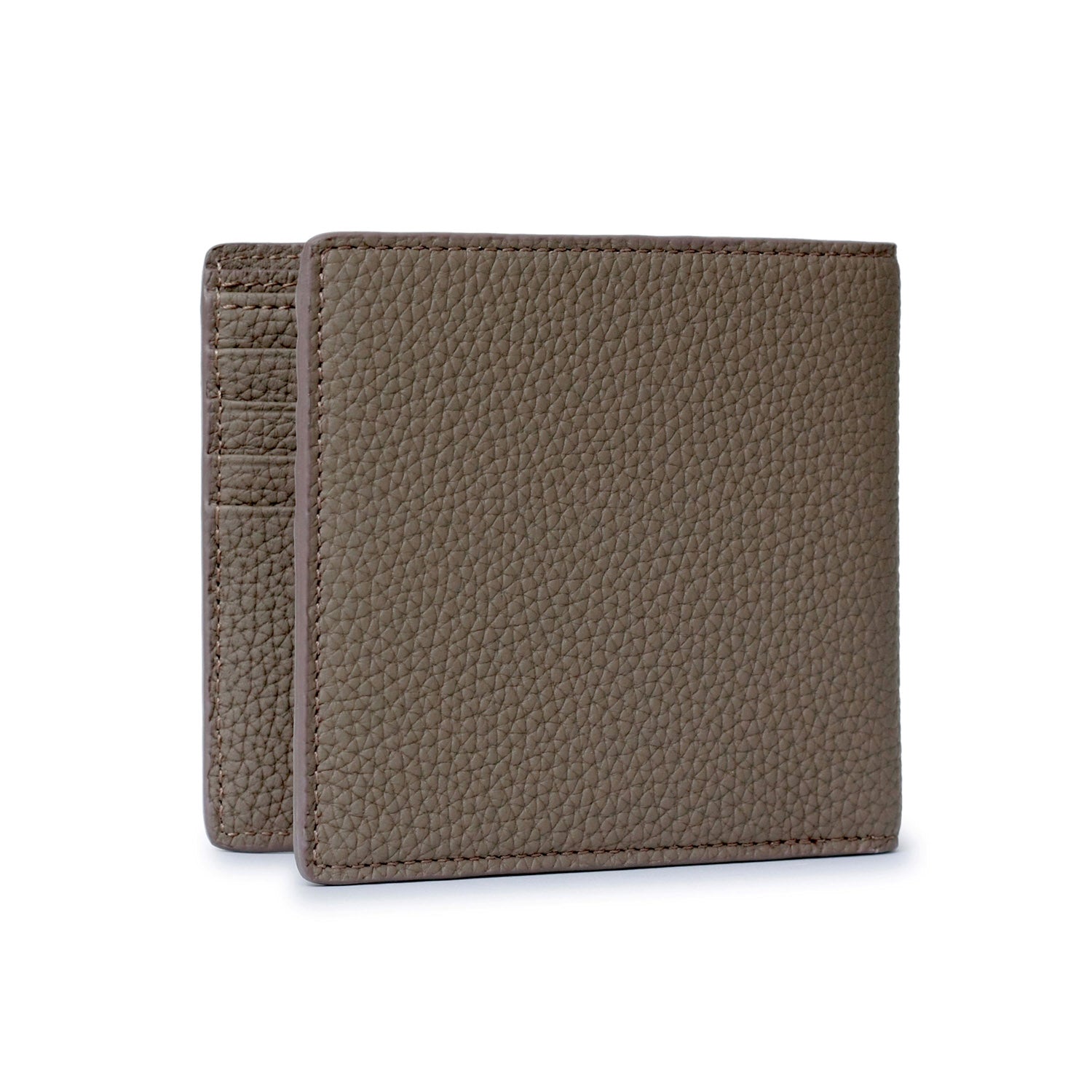 Bi-fold Wallet with Card Pocket Shrink Leather (Etoupe)