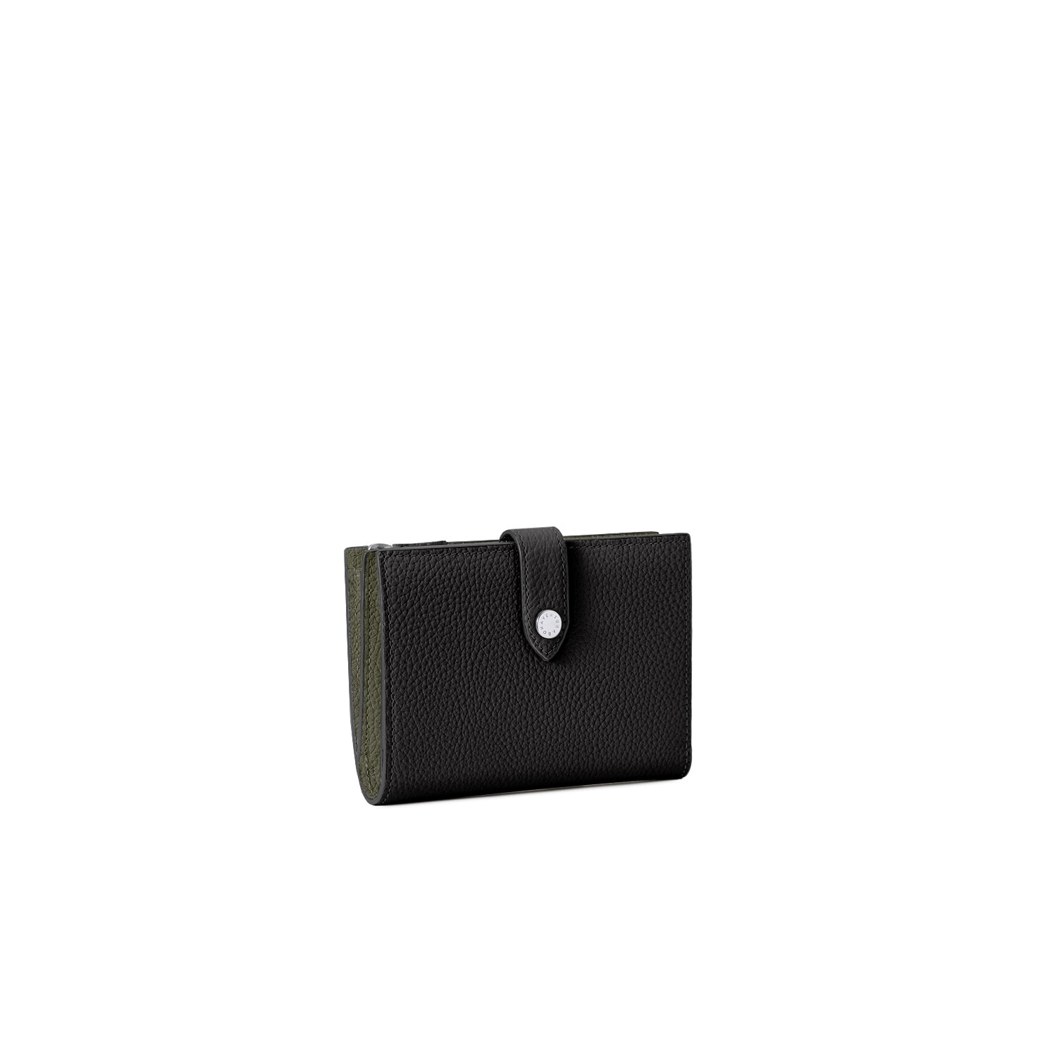 Belted Multi Medium Wallet Shrink Leather (Black × Olive)