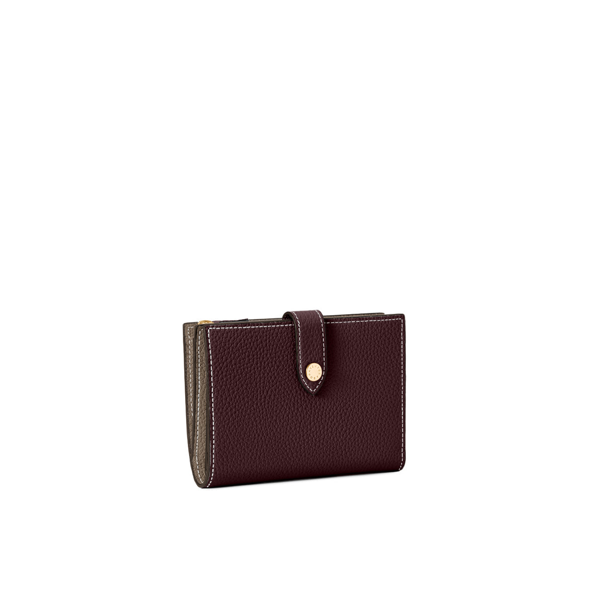 Belted Multi Medium Wallet Shrink Leather (Bordeaux × Etoupe)