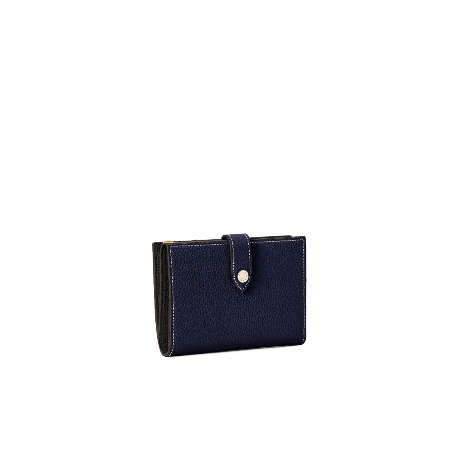 Belted Multi Medium Wallet Shrink Leather (Navy × Black)