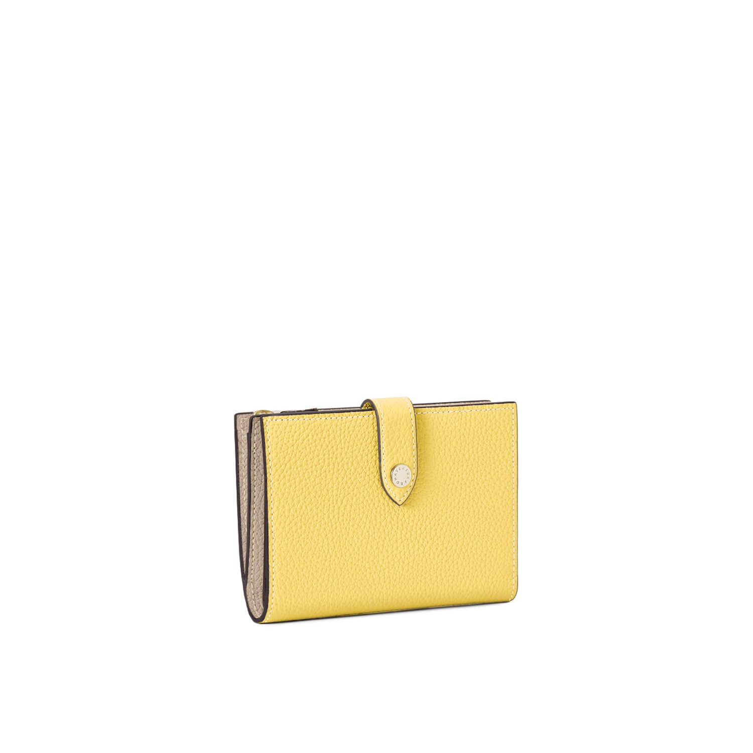 Belted Multi Medium Wallet Shrink Leather (Yellow × Greige)