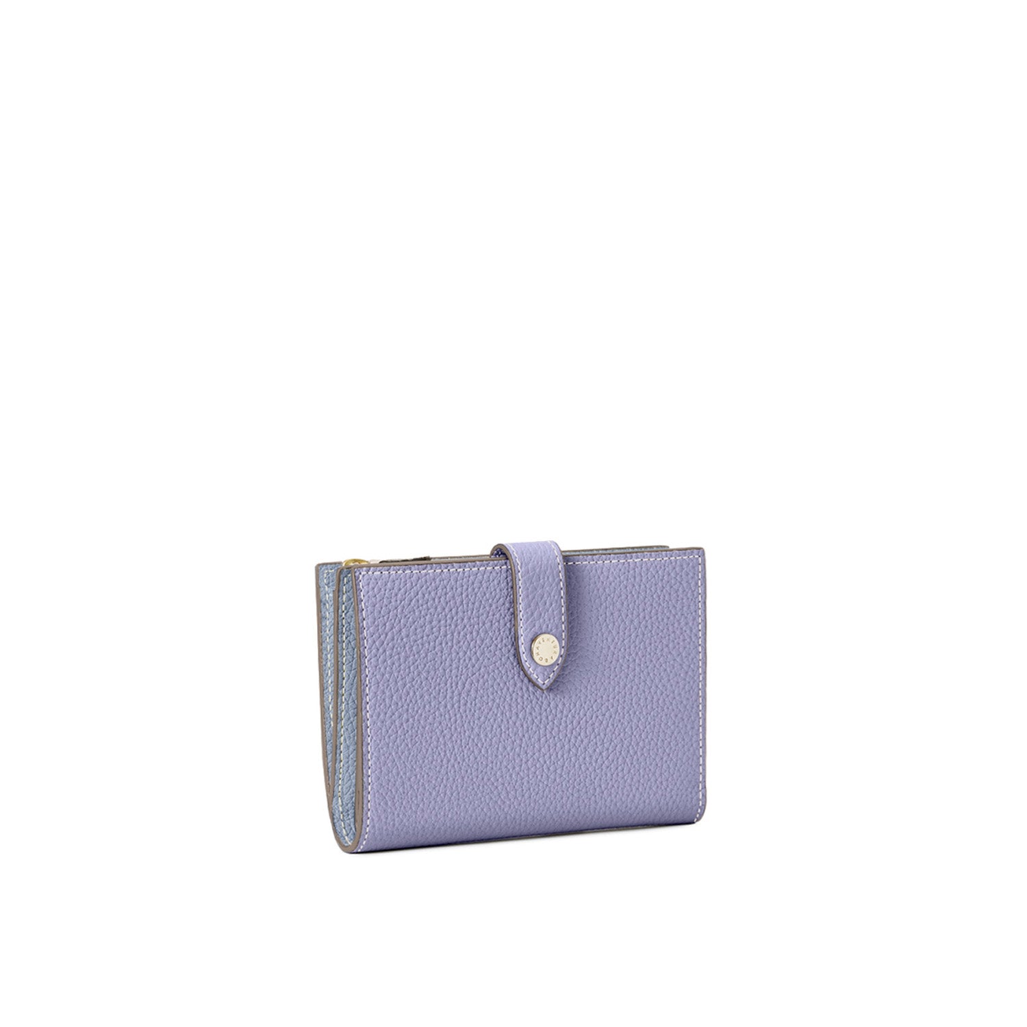 Belted Multi Medium Wallet Shrink Leather (Wisteria Purple × Ice Blue (Etoupe edge paint))