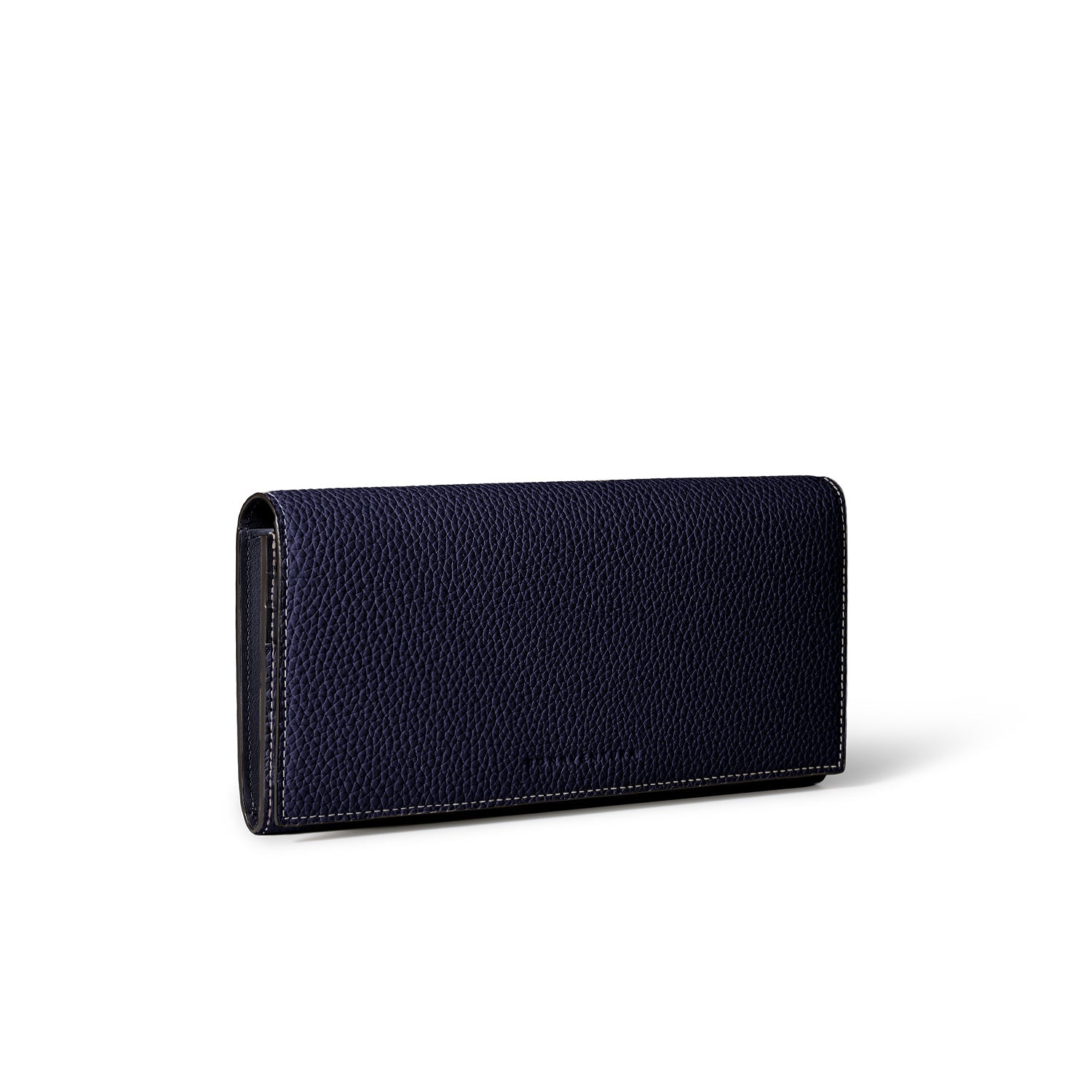 Long Bi-fold Wallet Shrink Leather (Navy)
